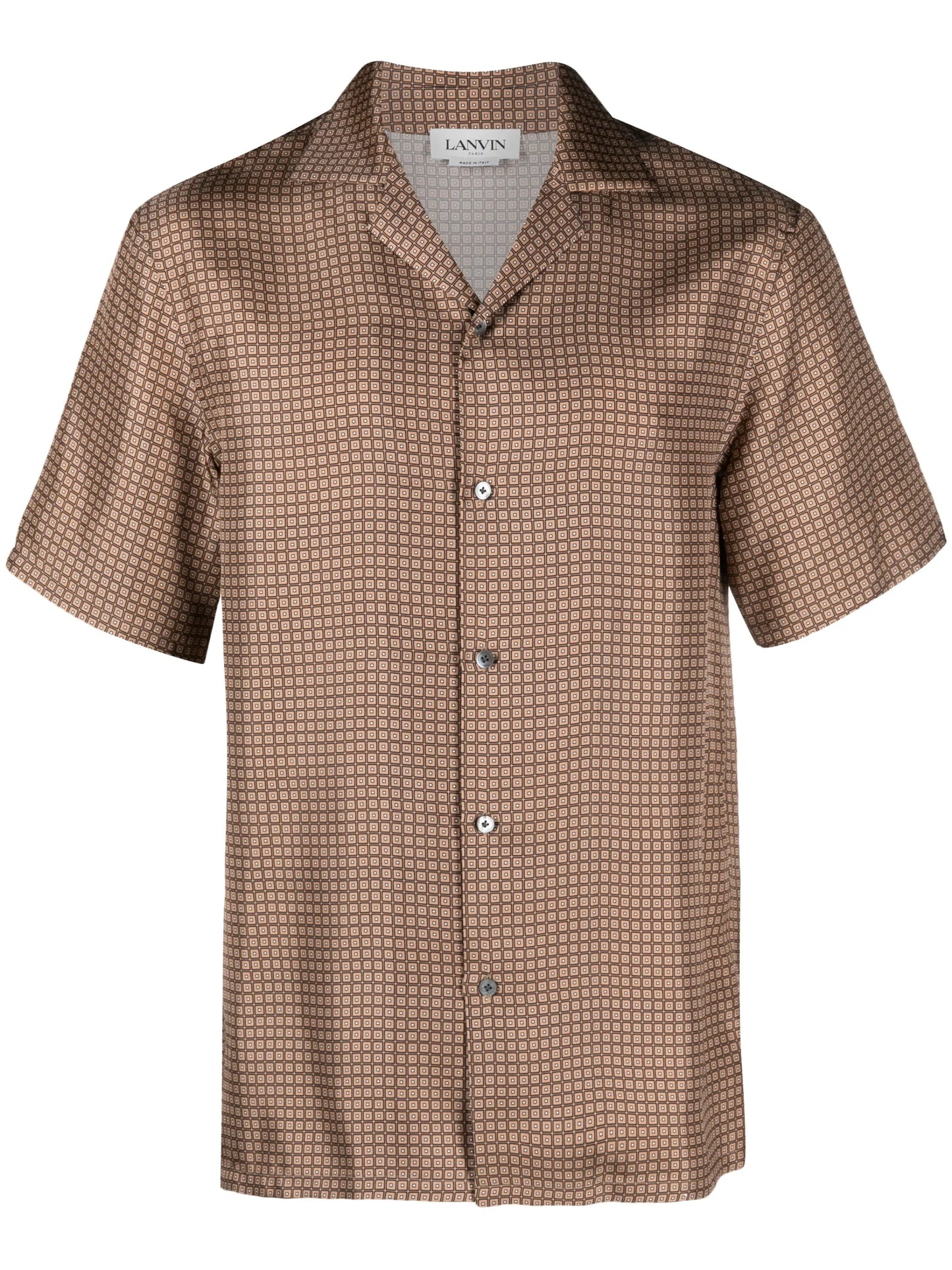 geometric-pattern silk shirt