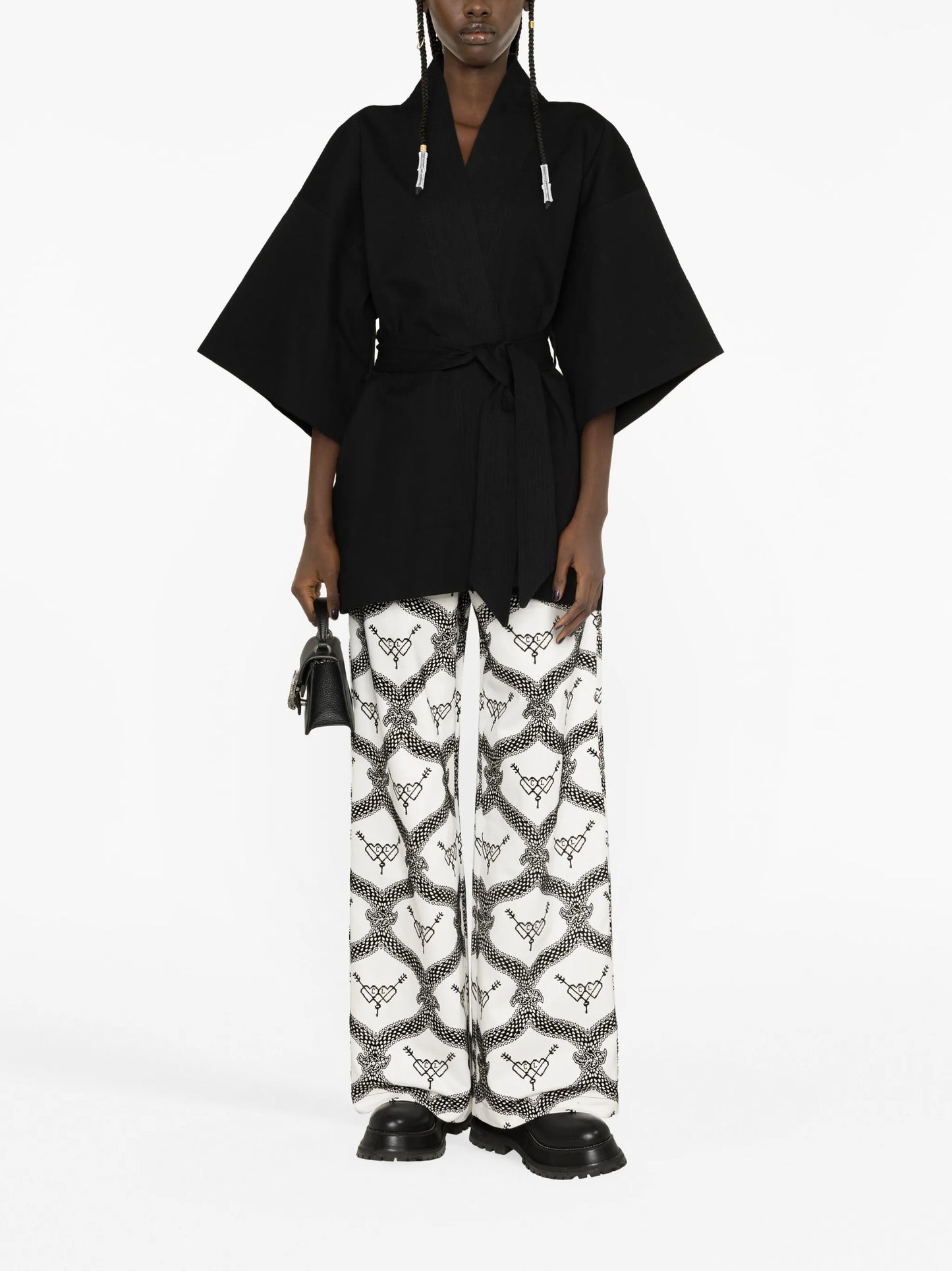 printed wide-leg jeans