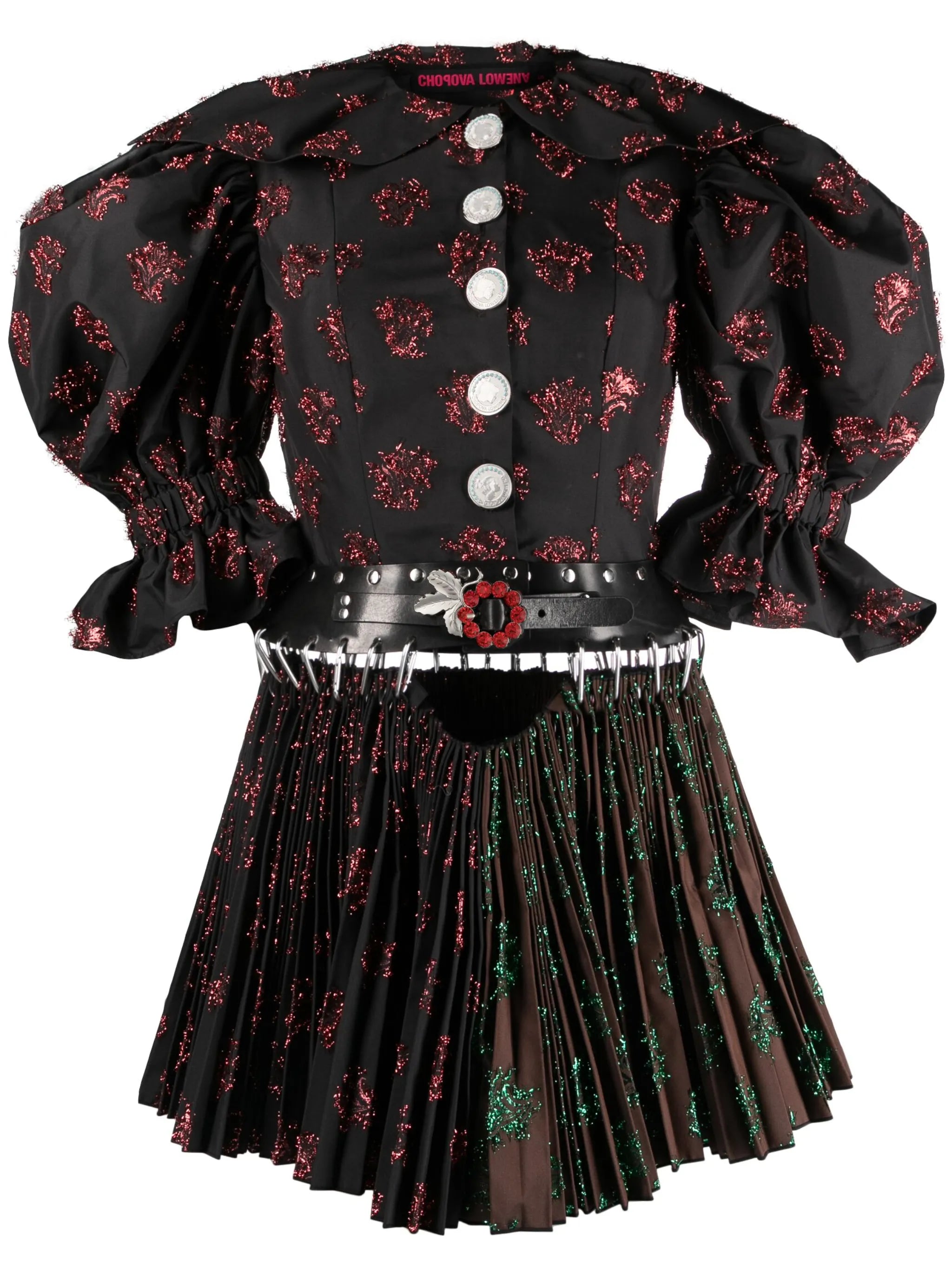 Harpsichord fil coupé satin minidress