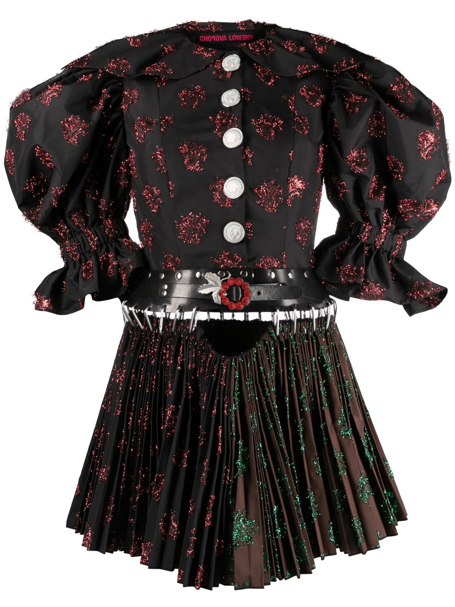 Harpsichord fil coupé satin minidress