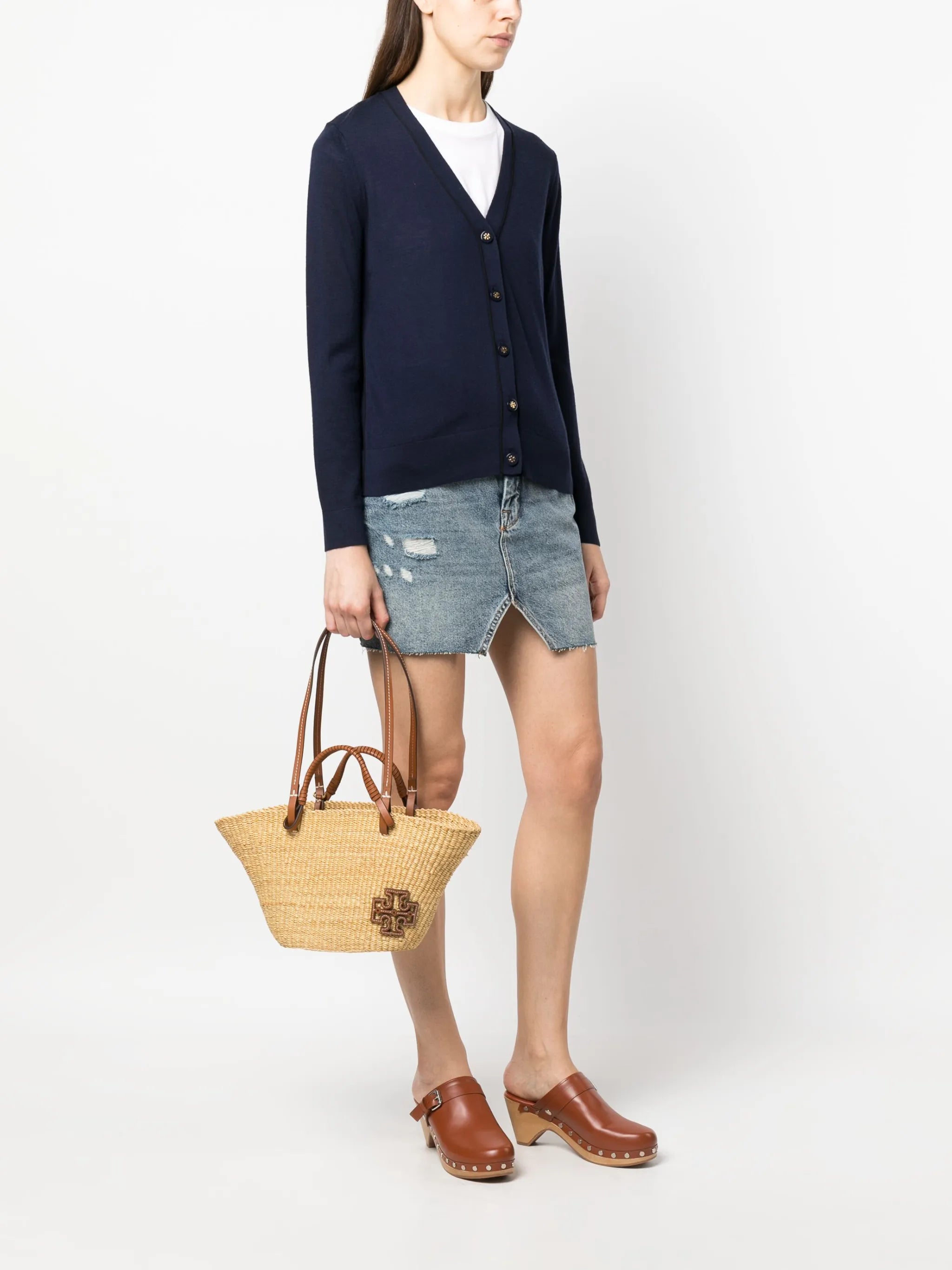 small Ella raffia tote bag
