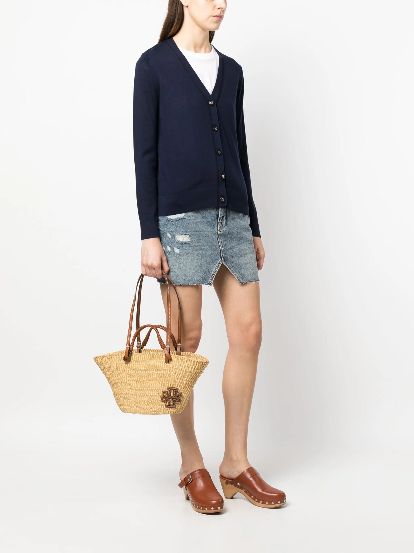 small Ella raffia tote bag