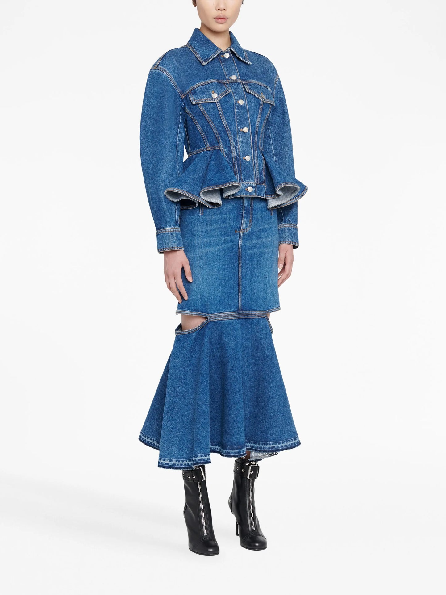 Peplum denim jacket