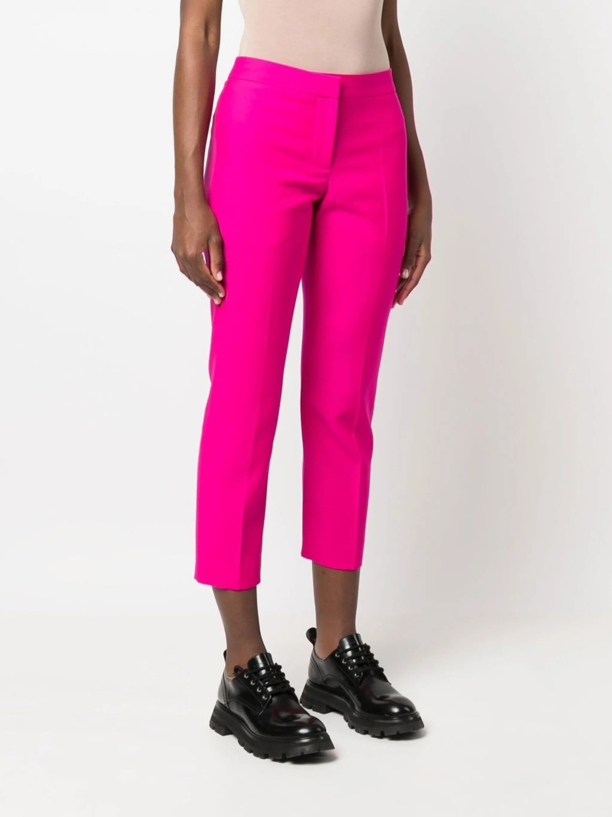 cropped straight-leg trousers