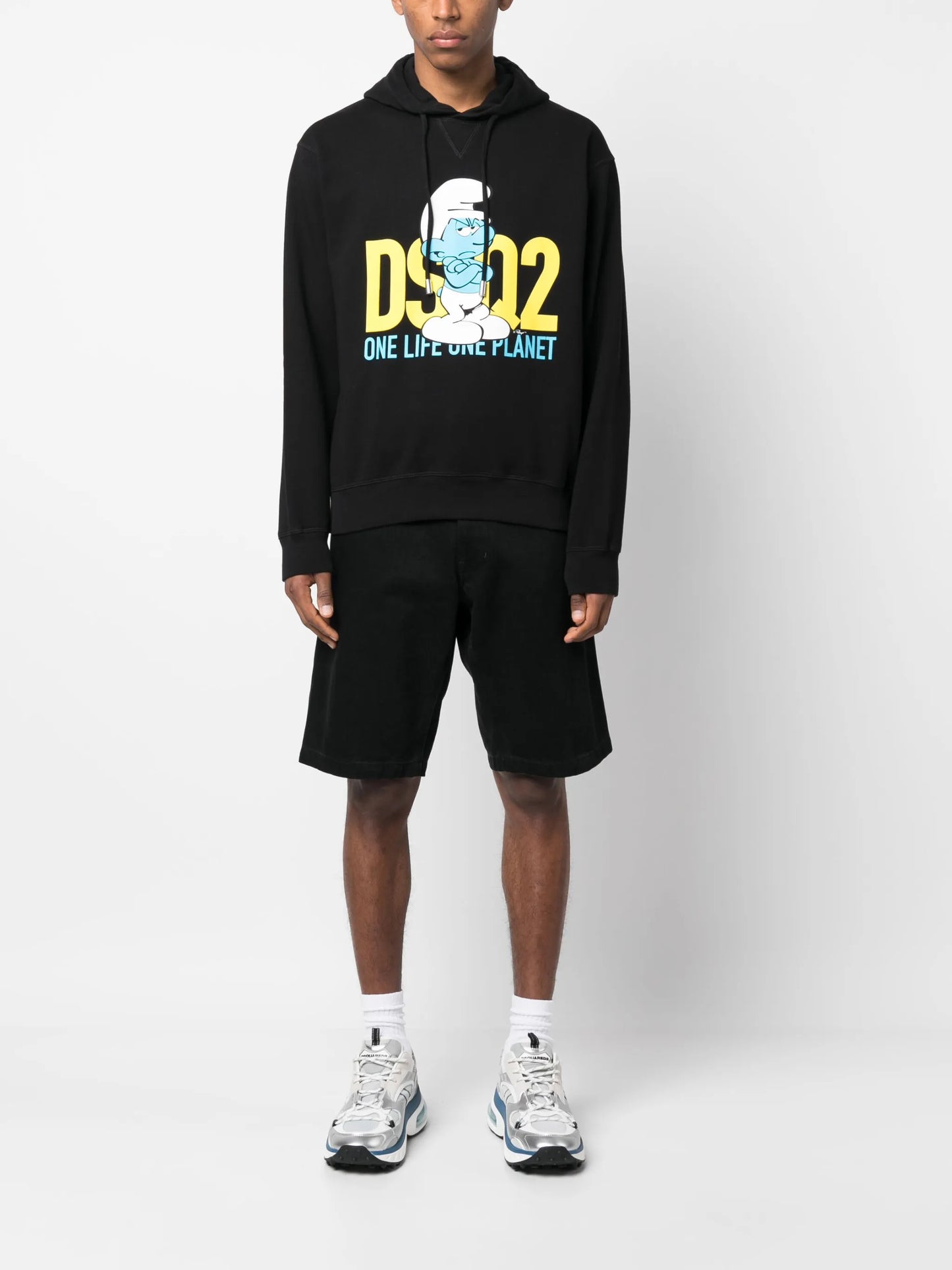 graphic-print organic-cotton hoodie