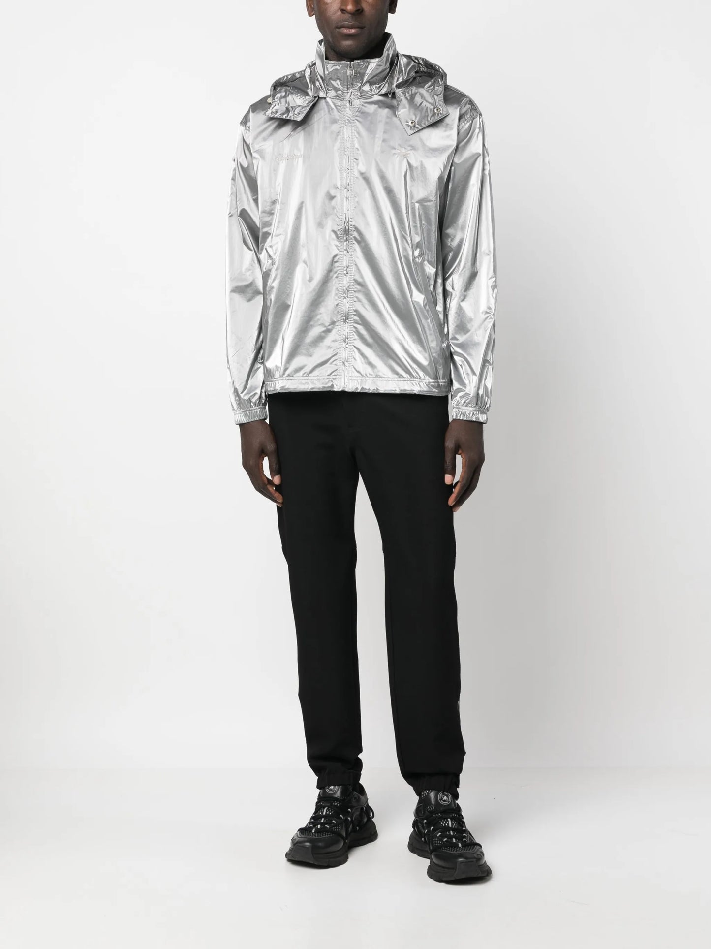 x Wales Bonner metallic-finish hooded windbreaker