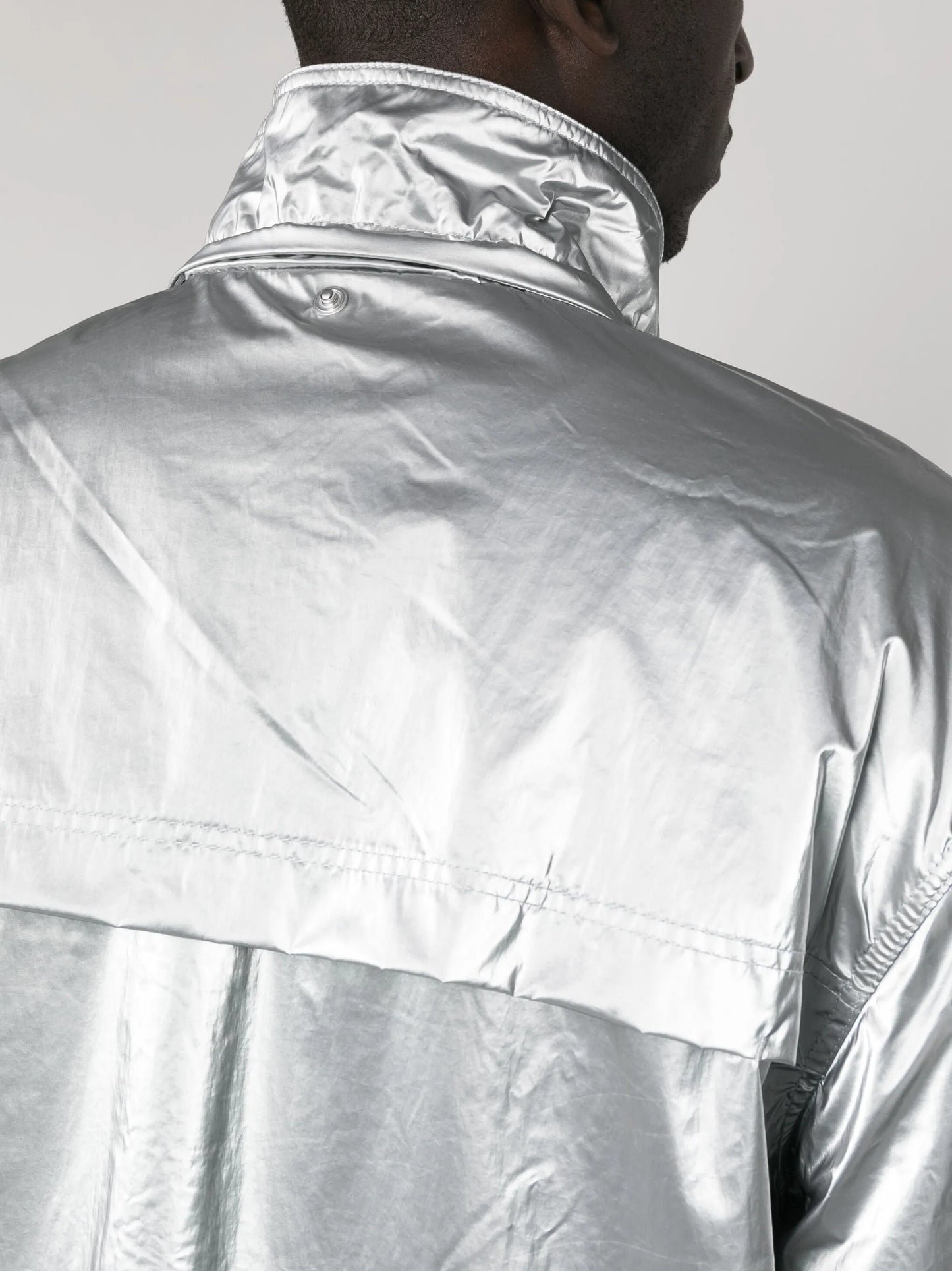 x Wales Bonner metallic-finish hooded windbreaker