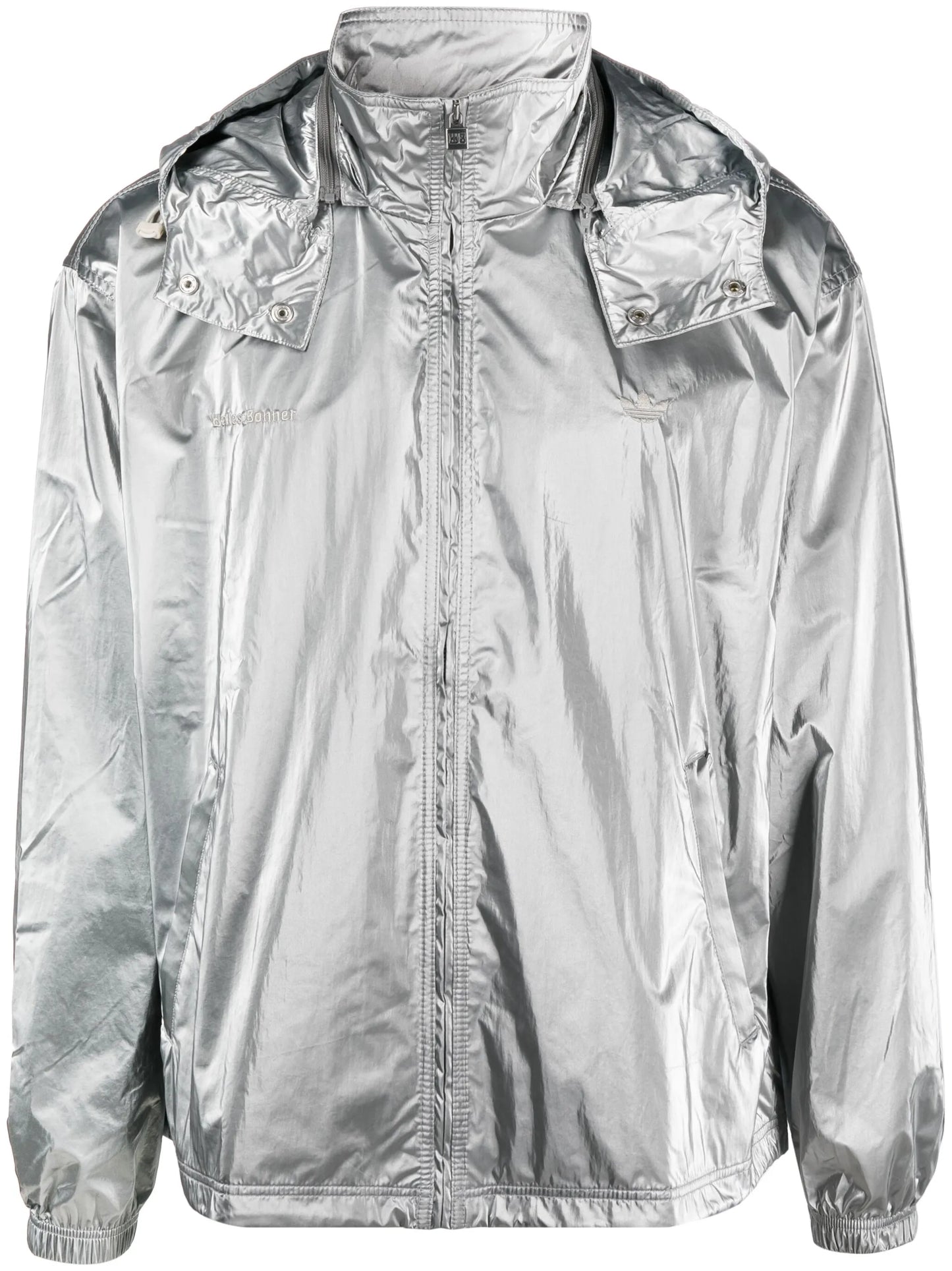 x Wales Bonner metallic-finish hooded windbreaker