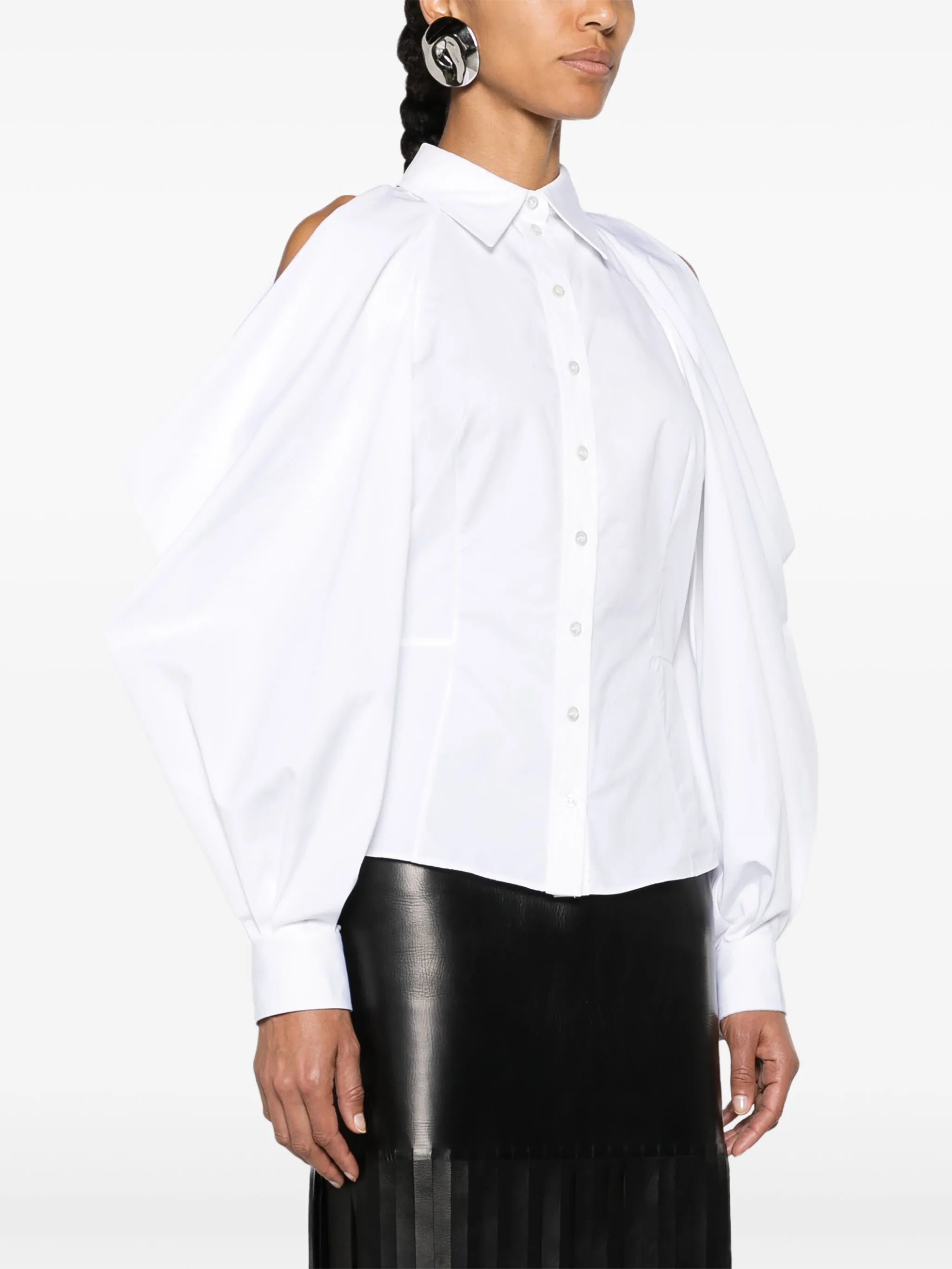 slashed drape-sleeve shirt