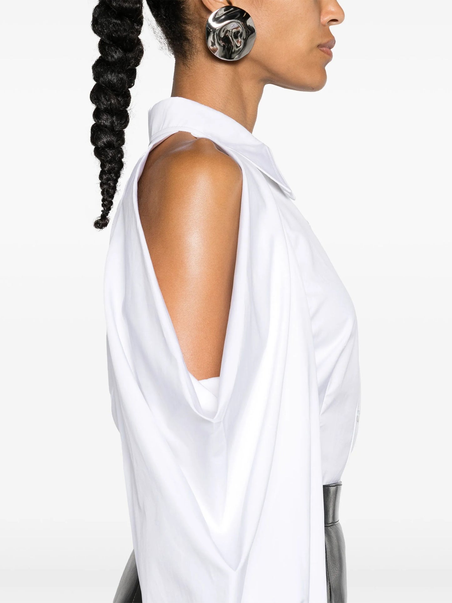 slashed drape-sleeve shirt