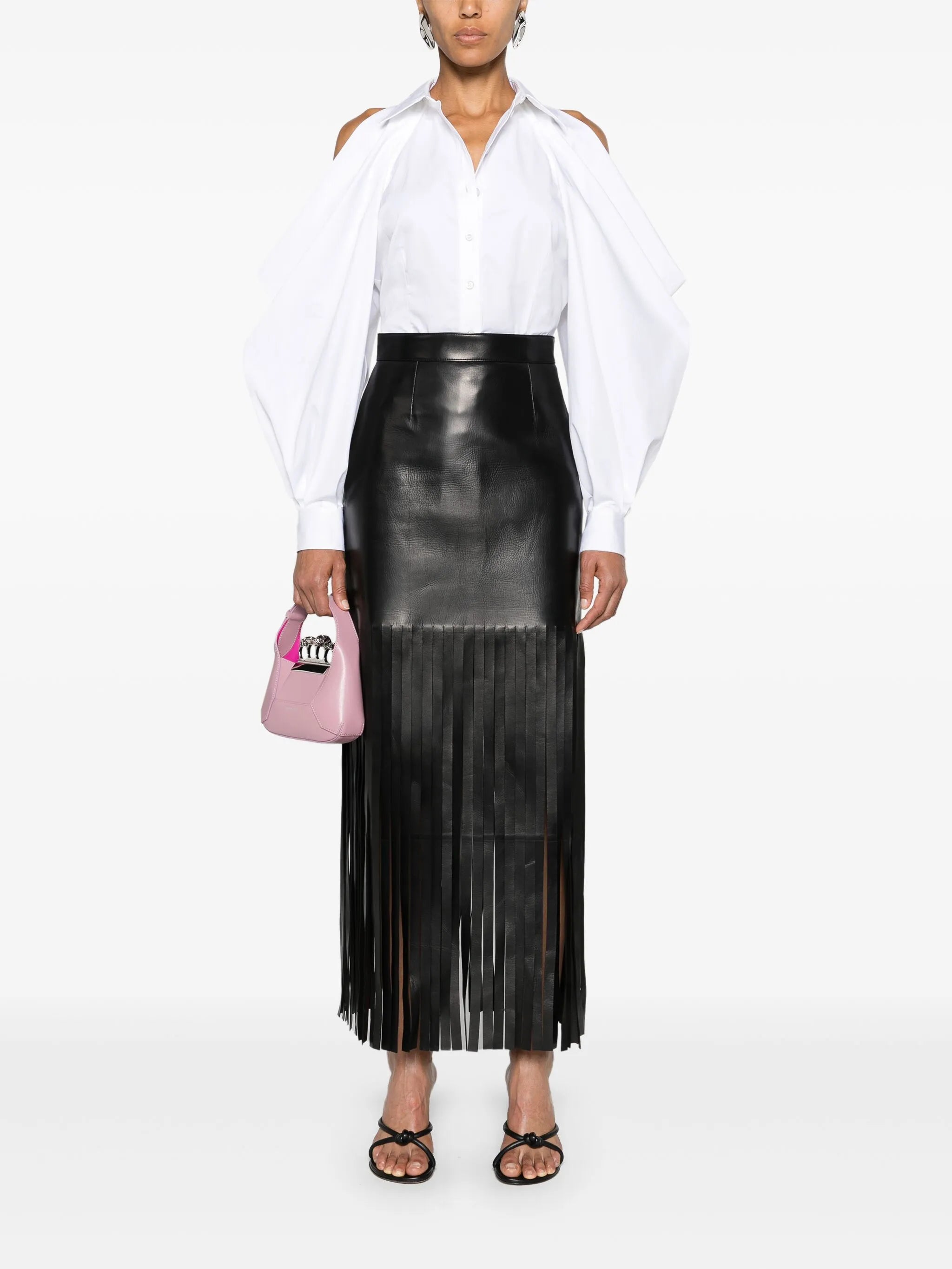 slashed drape-sleeve shirt