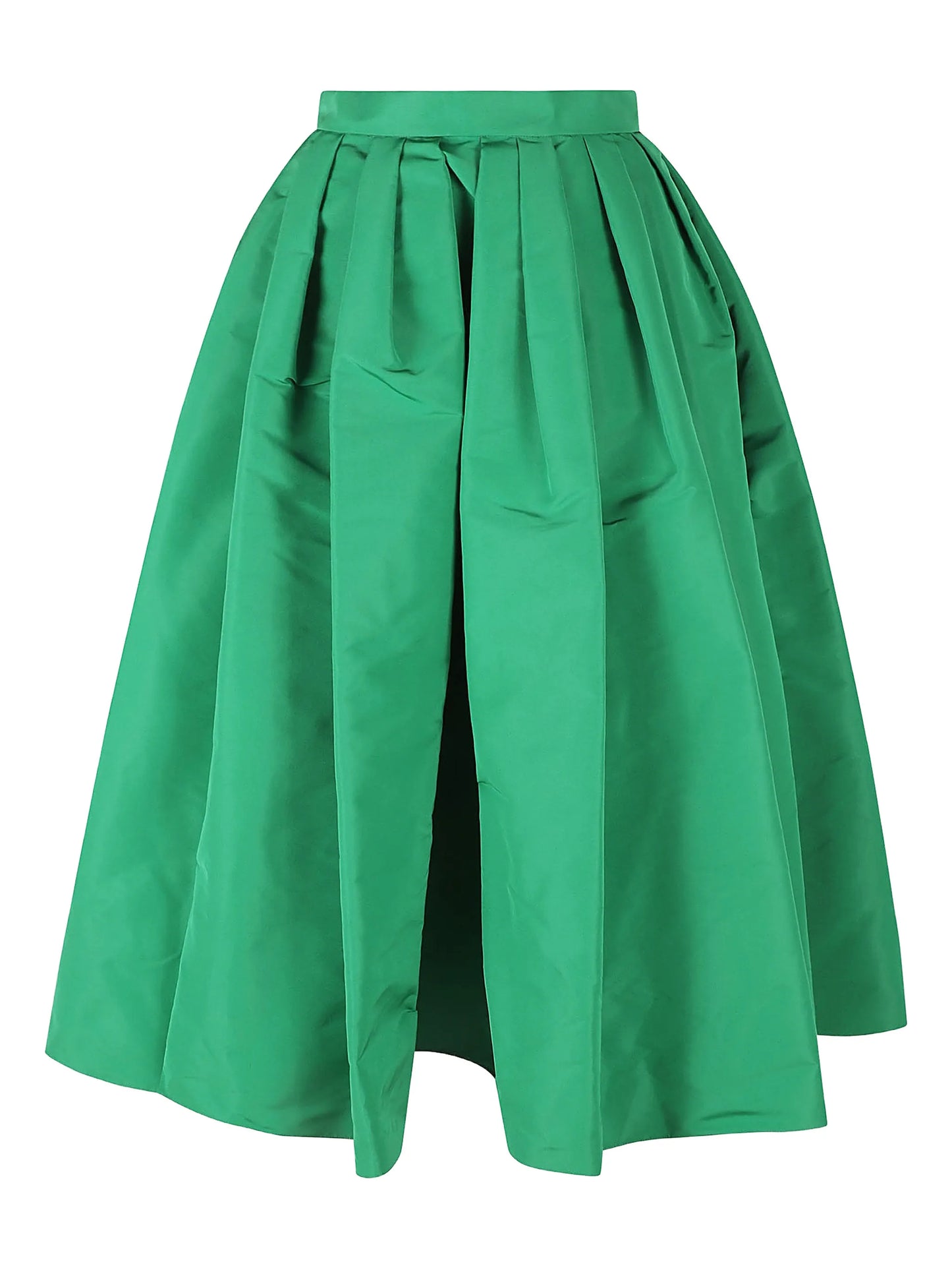 pleated flared midi skirt