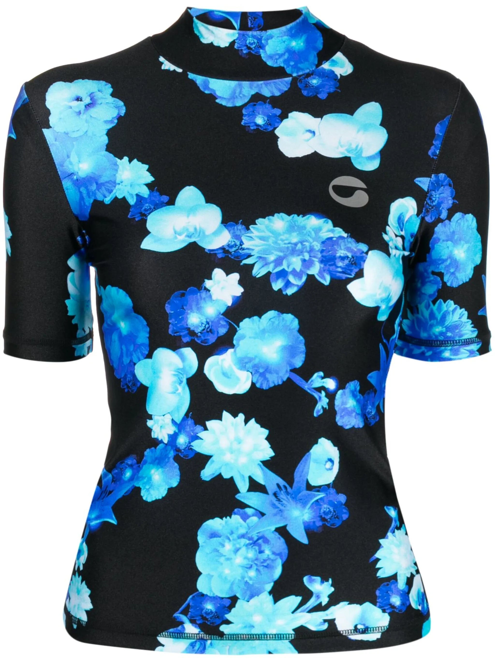 floral-print short-sleeve top