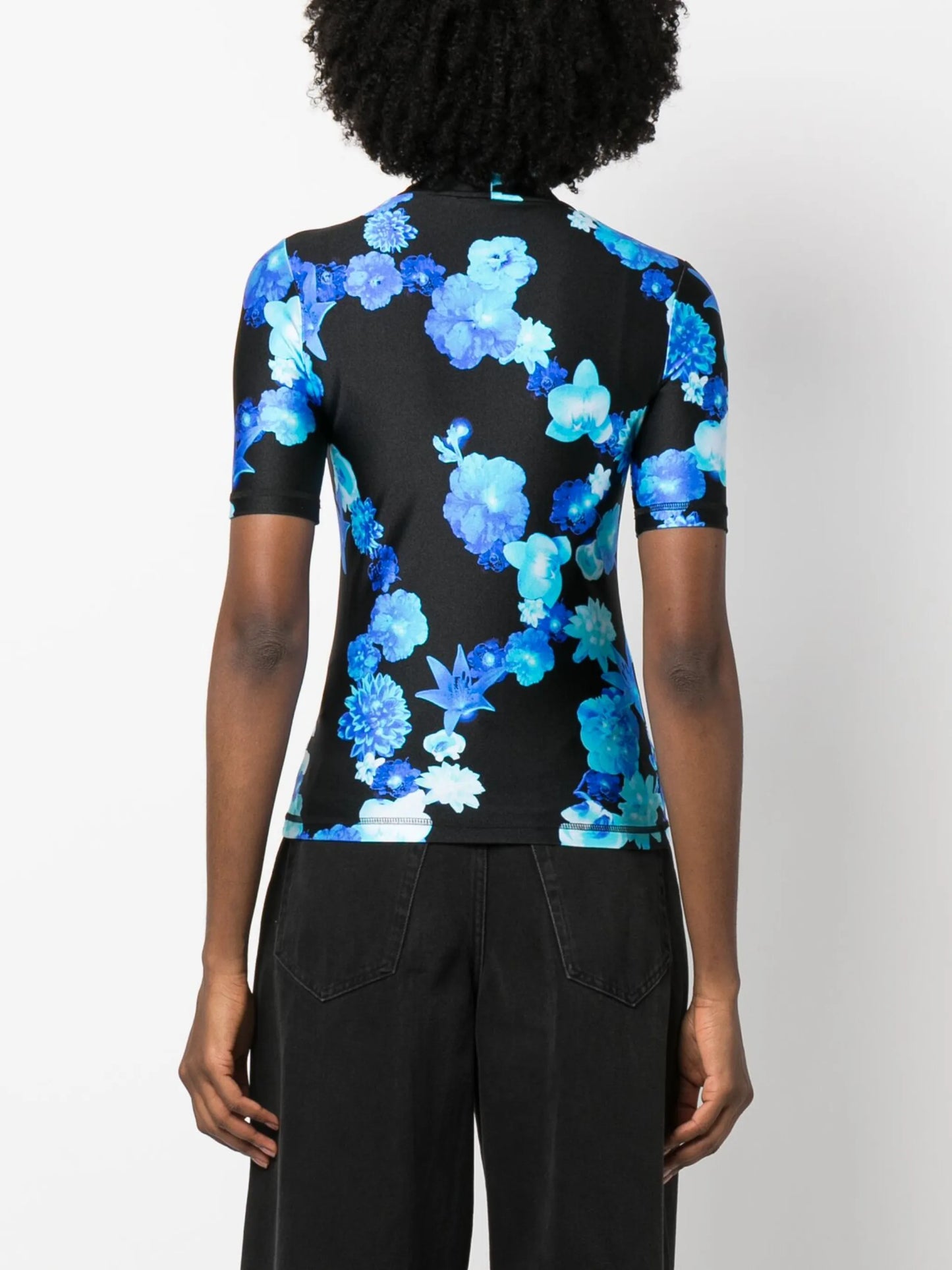 floral-print short-sleeve top