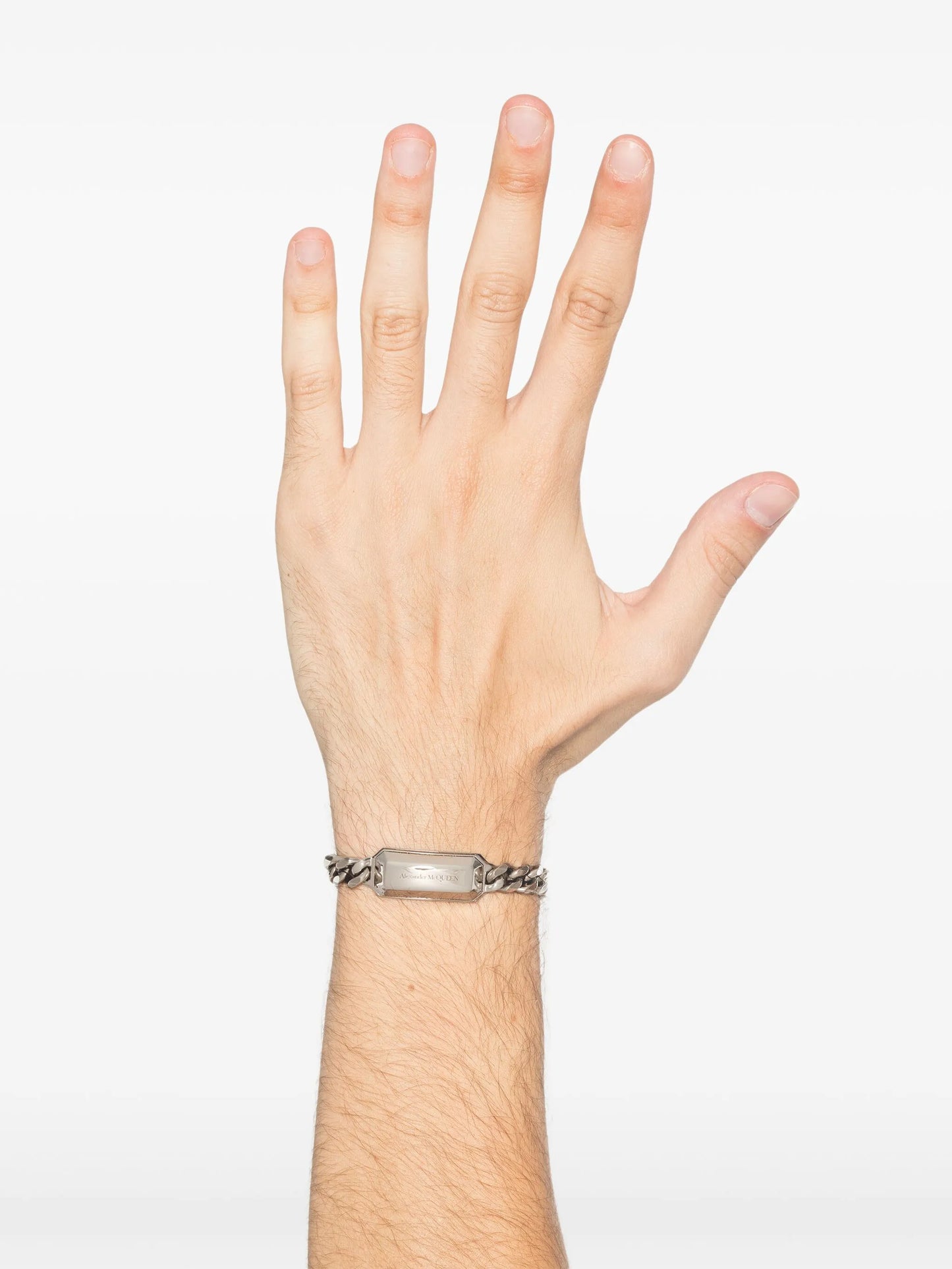 logo-engraved chain-link bracelet