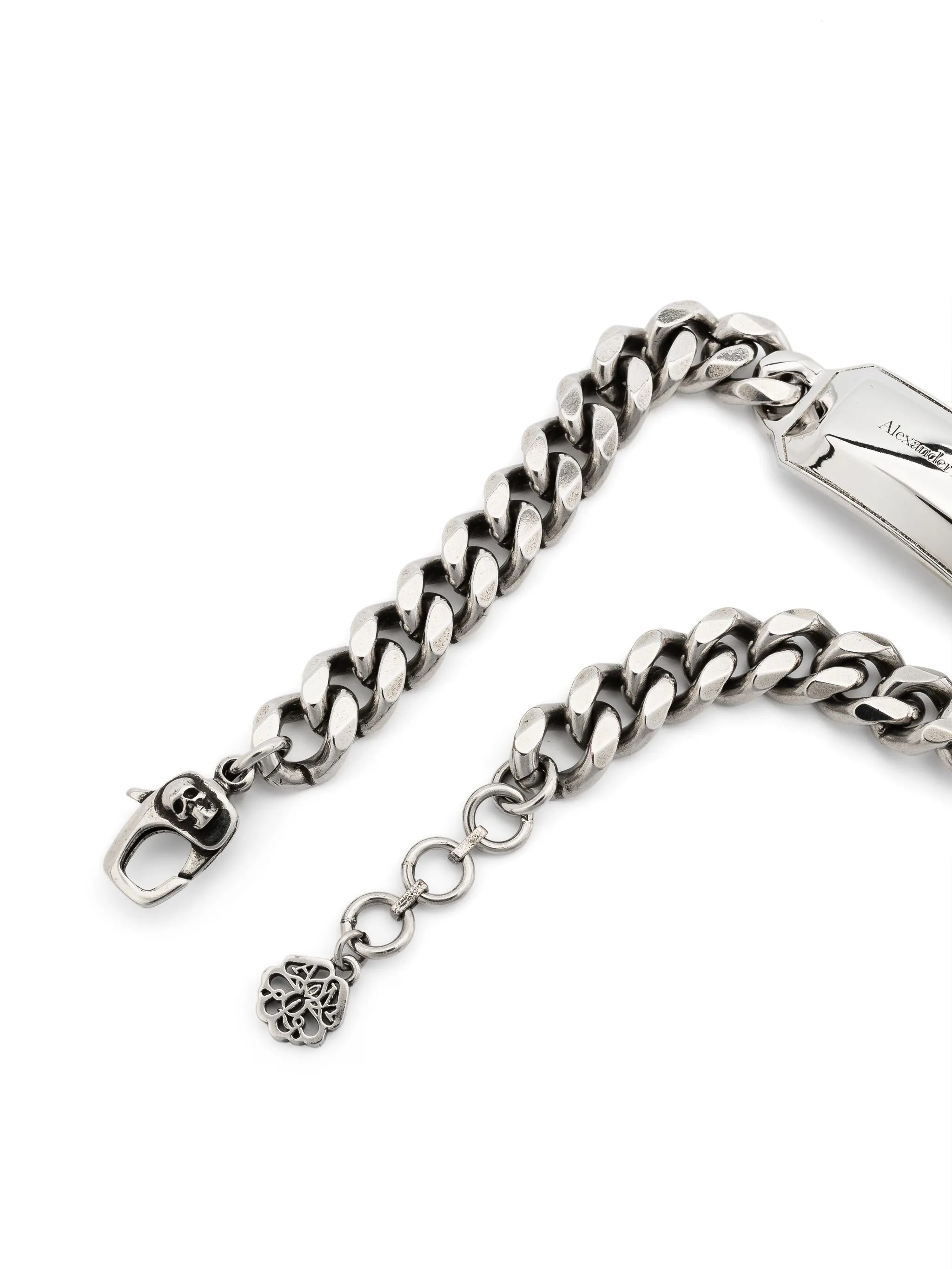 logo-engraved chain-link bracelet