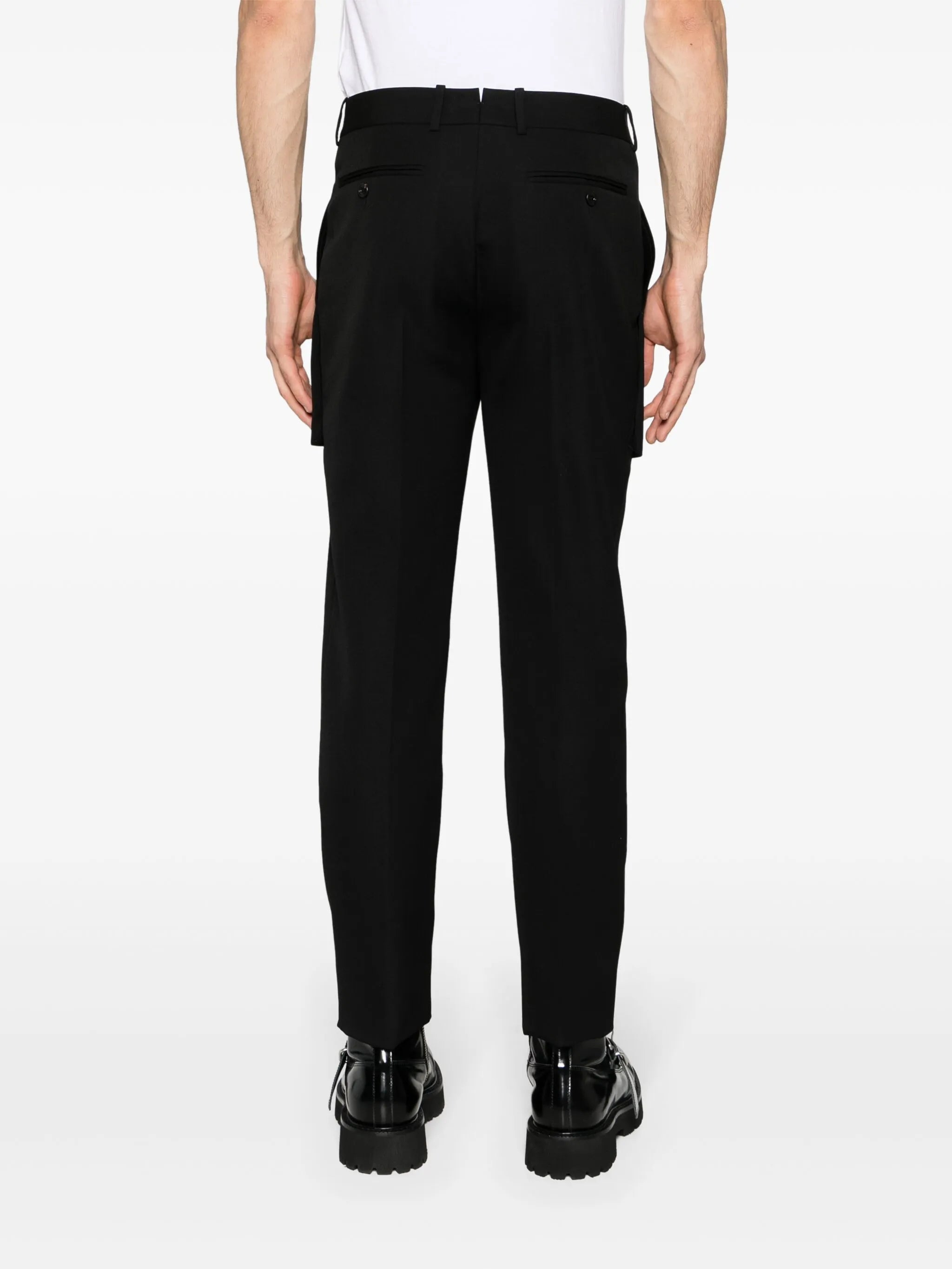 mid-rise tailored wool trousers