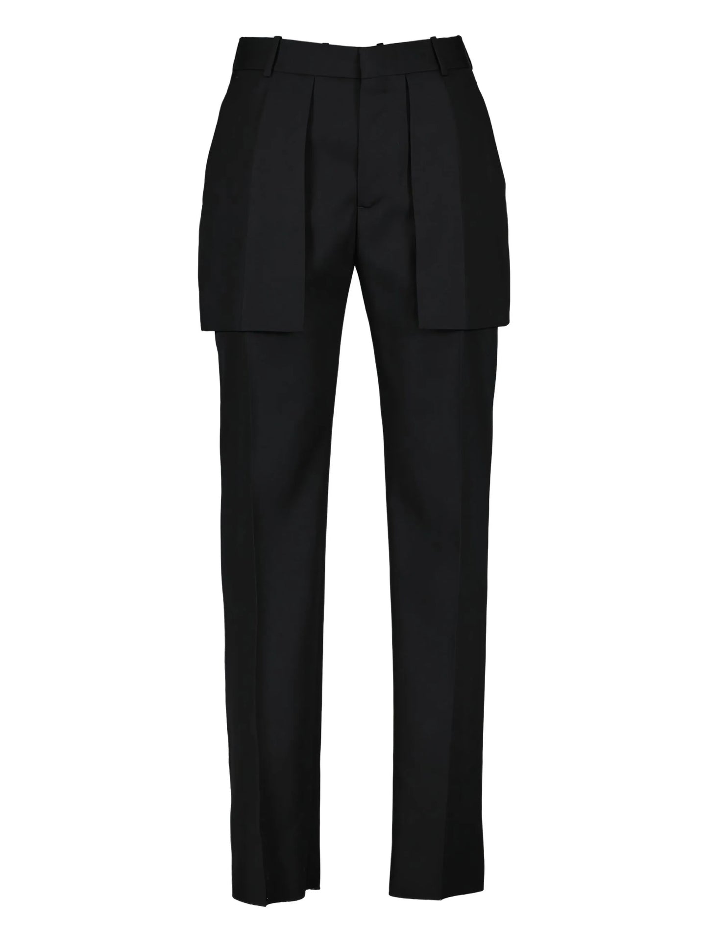 mid-rise tailored wool trousers