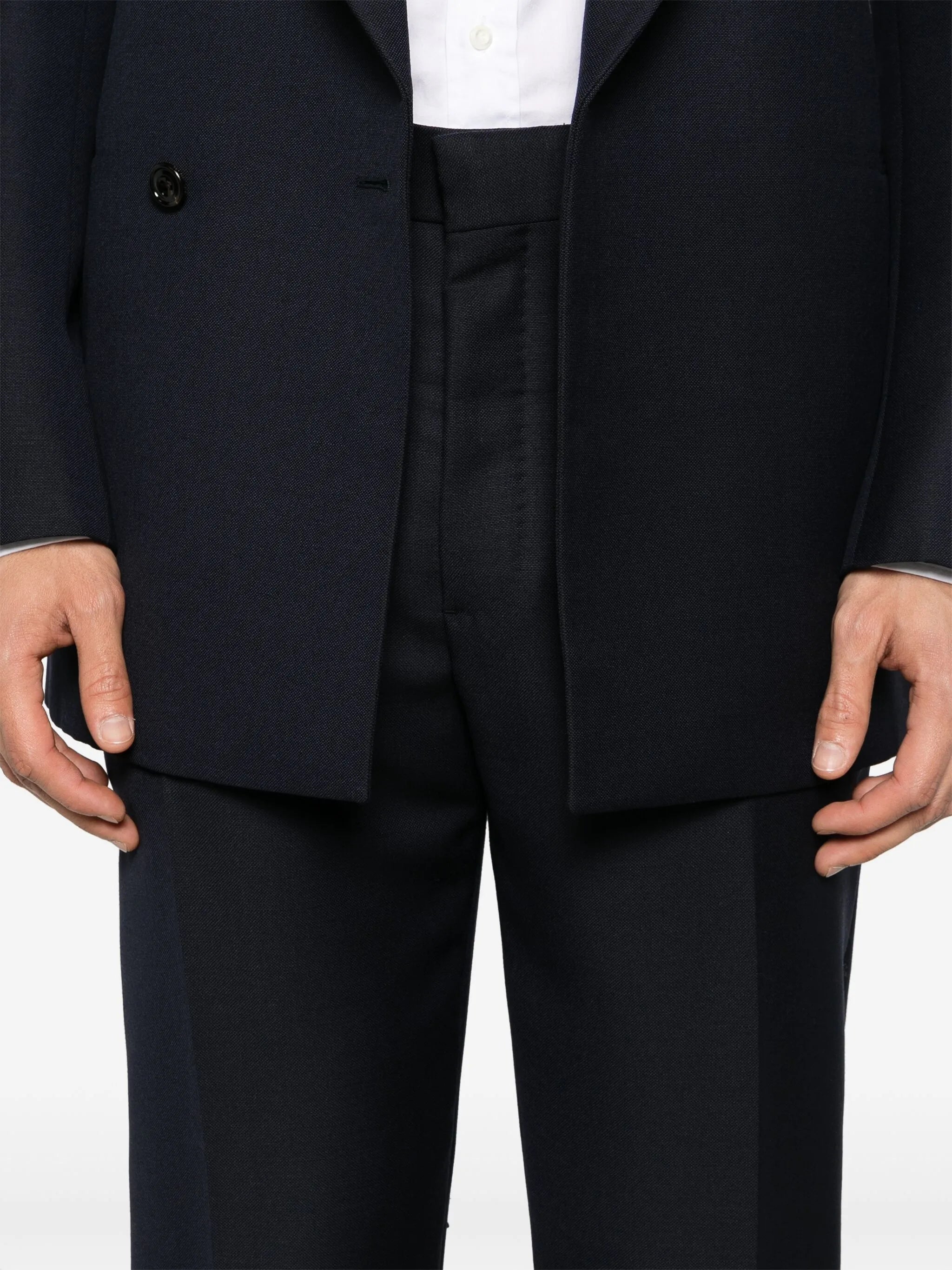 mid-rise tailored wool trousers