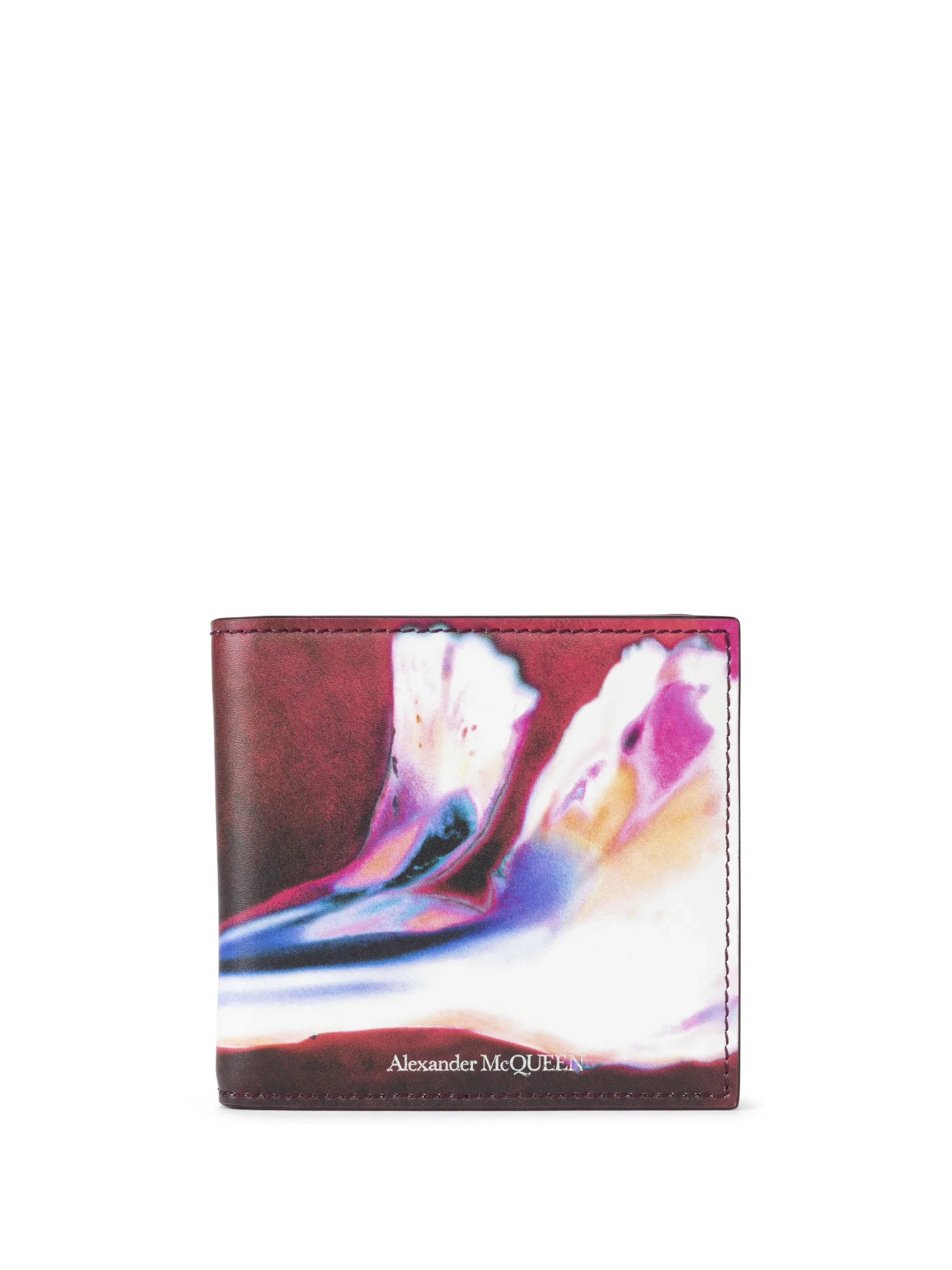 watercolour-print bi-fold wallet