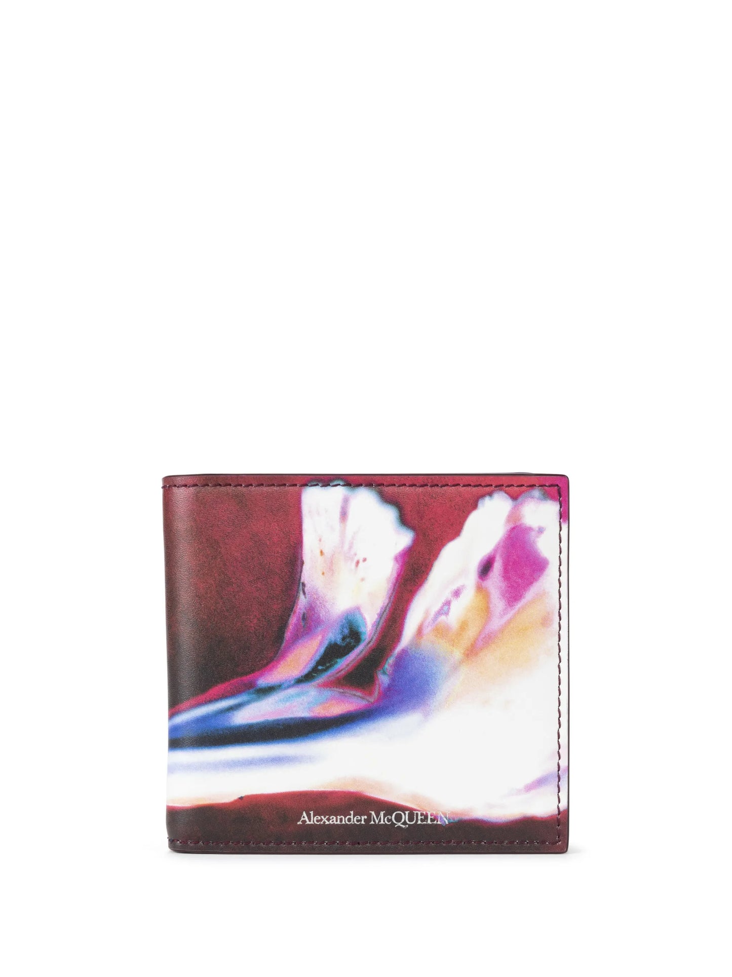 watercolour-print bi-fold wallet
