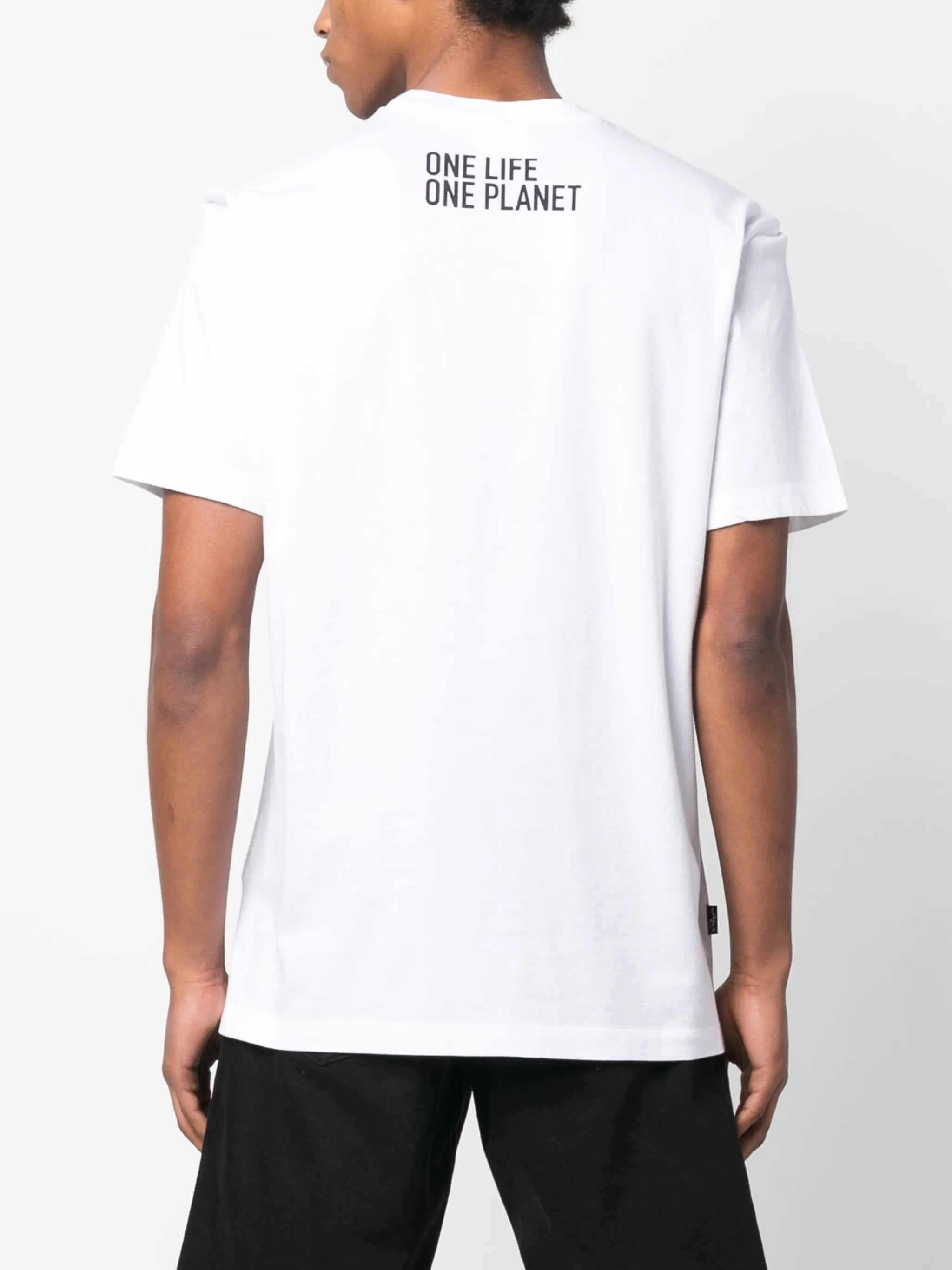 Smurf-print organic-cotton T-shirt