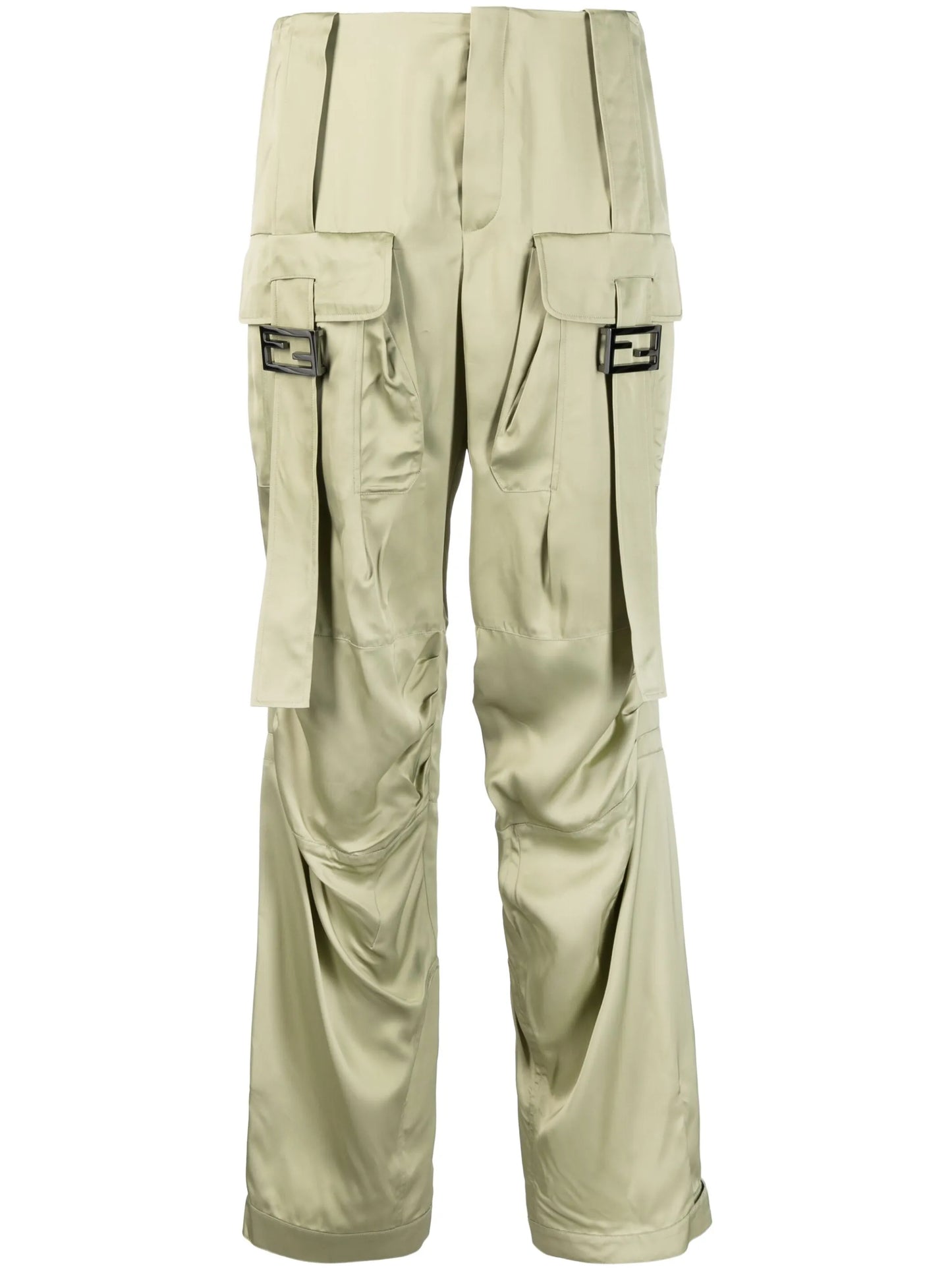 satin-finish cargo trousers