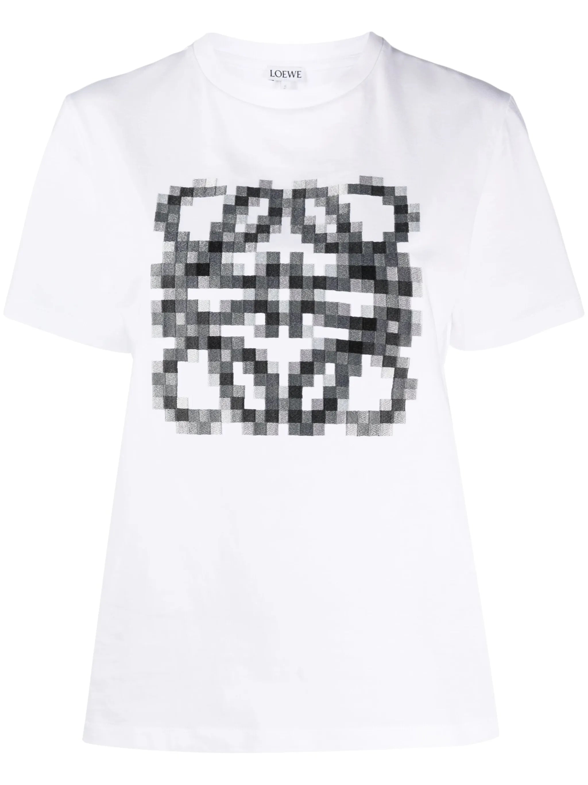 pixelated logo-embroidery T-shirt