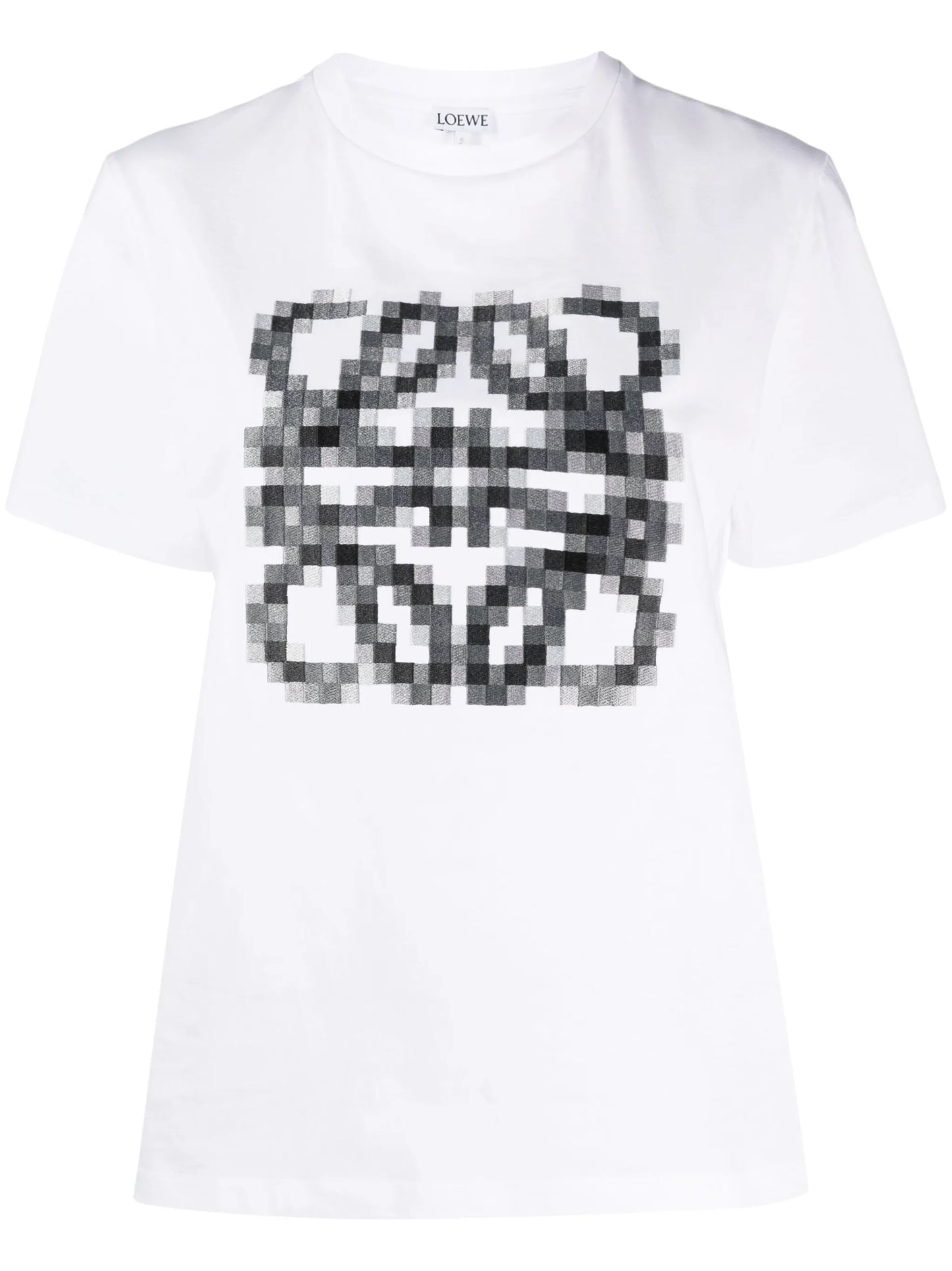 pixelated logo-embroidery T-shirt