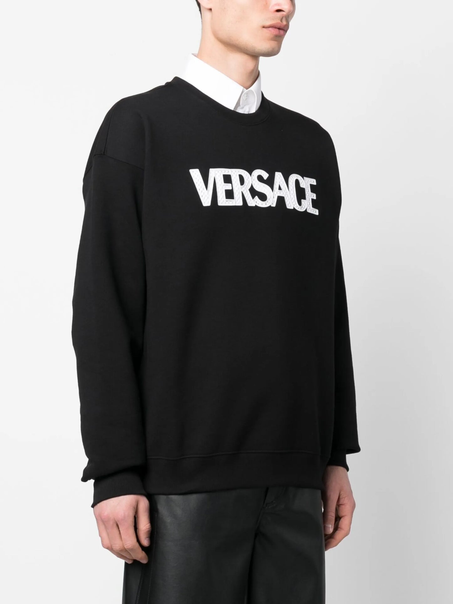 mesh logo appliqué sweatshirt