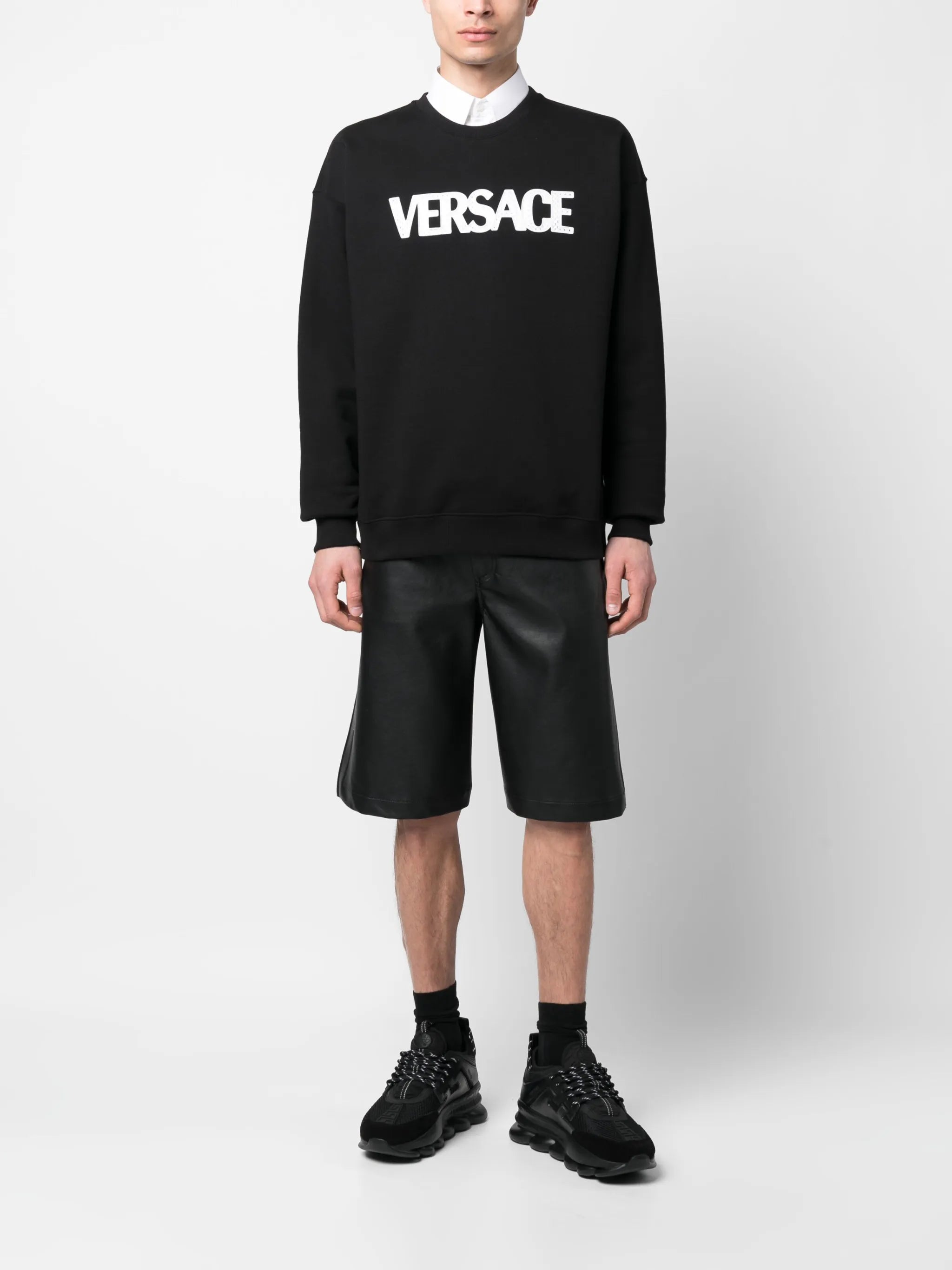 mesh logo appliqué sweatshirt