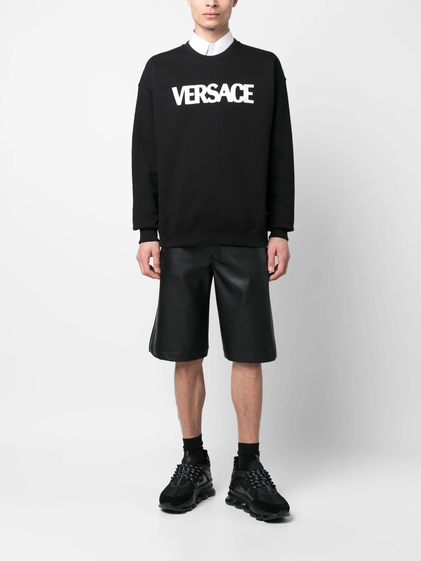 mesh logo appliqué sweatshirt