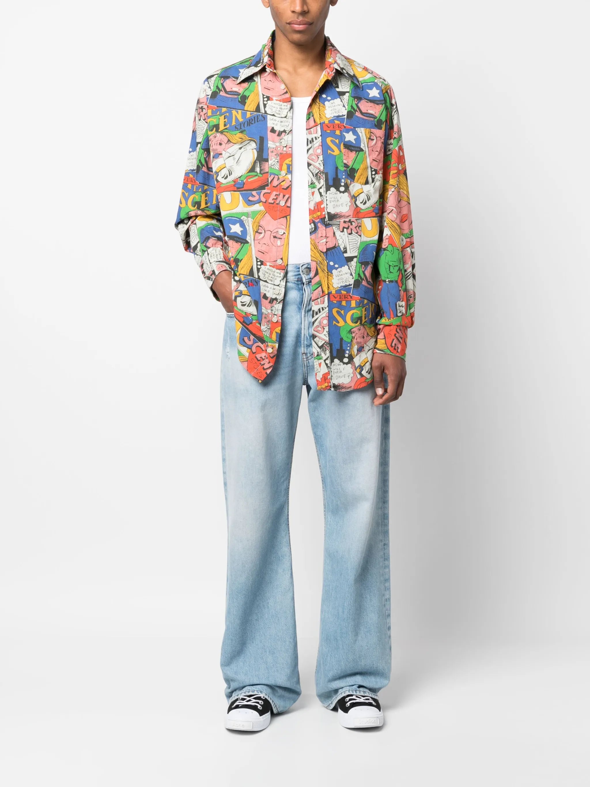 printed short-sleeved shirt