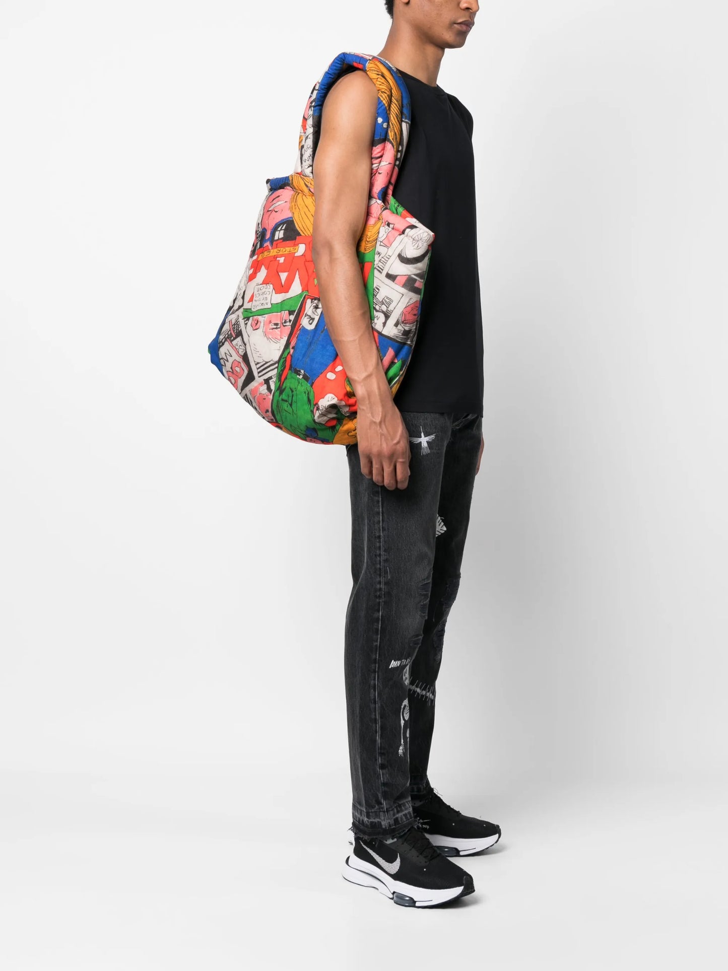 graphic-print tote bag