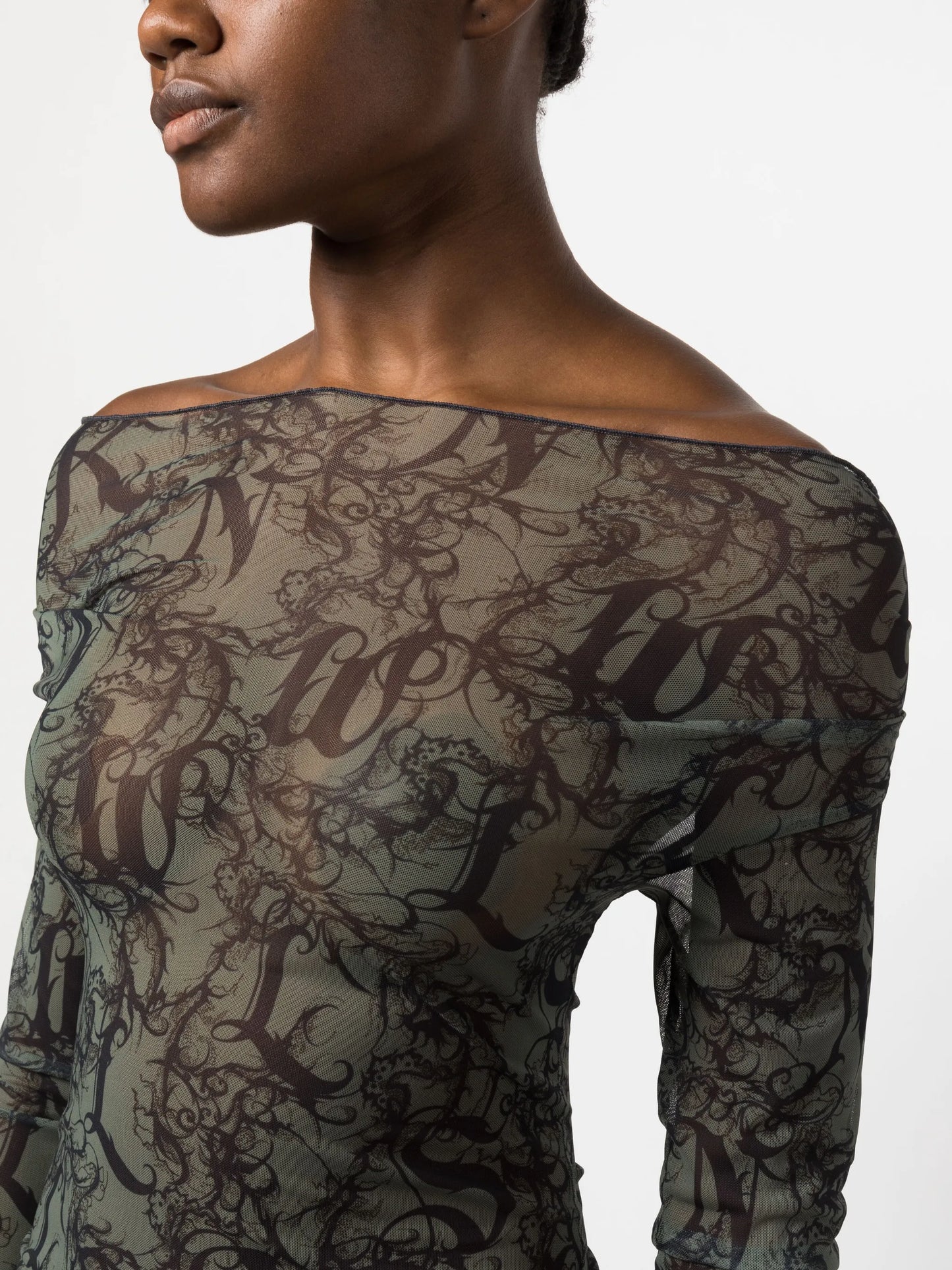 Halcyon Gothic Lace-print top