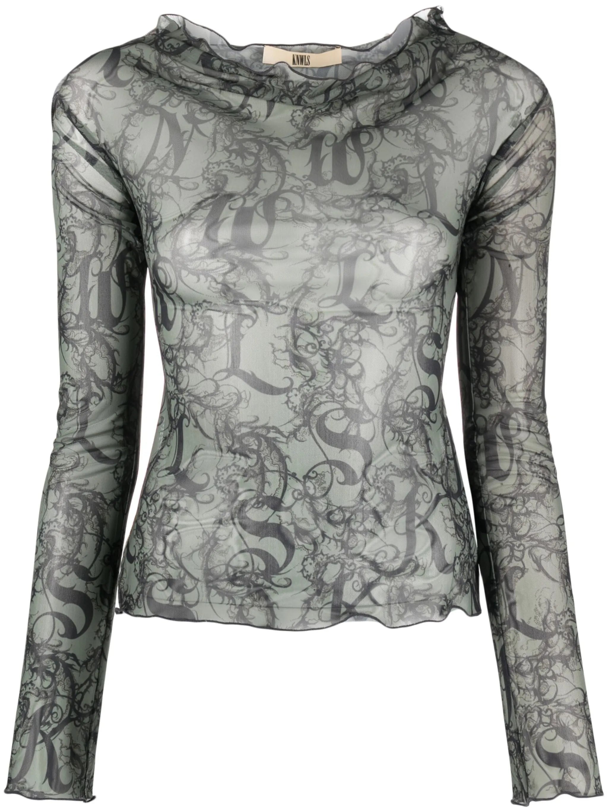 Halcyon Gothic Lace-print top