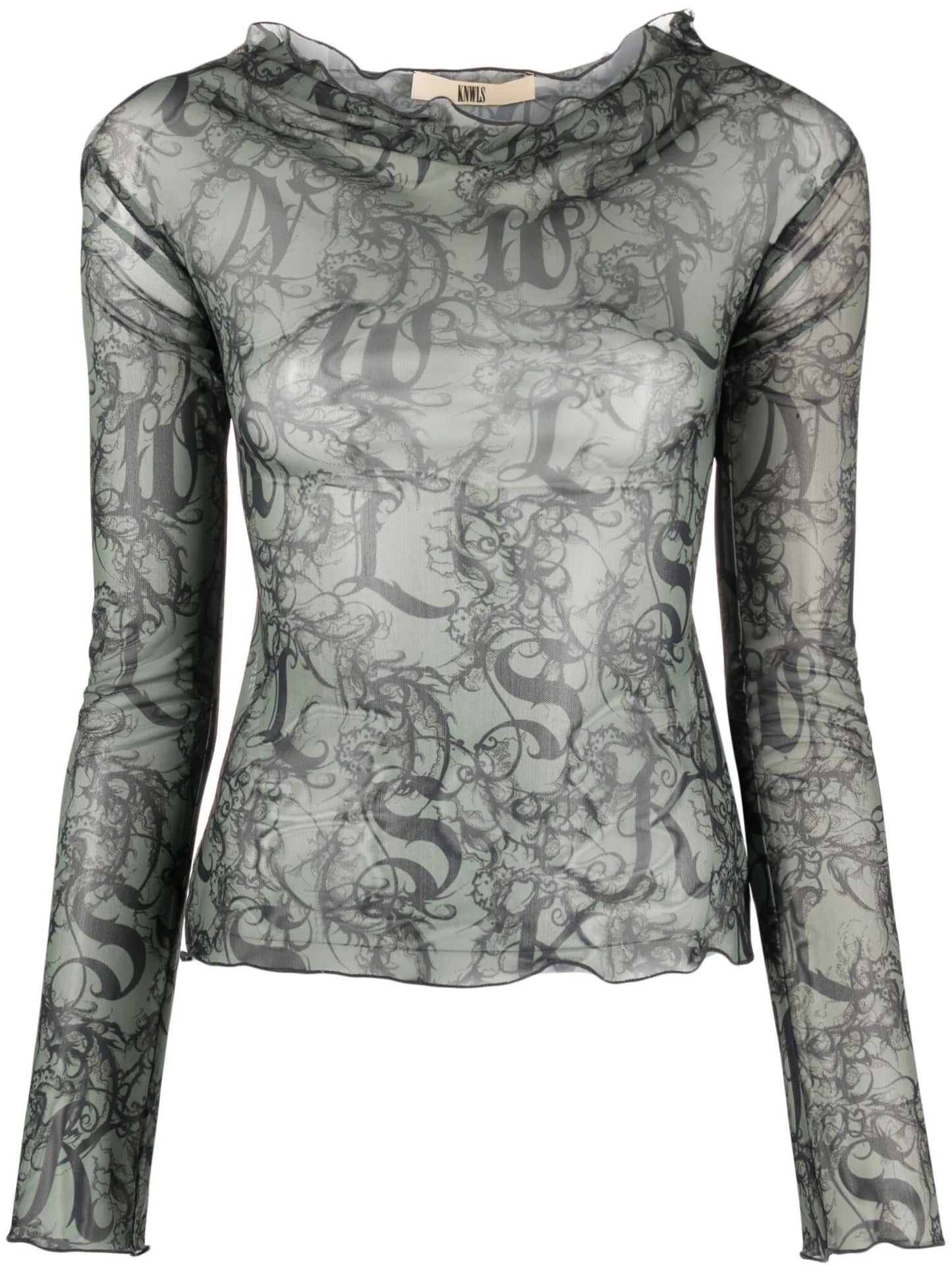Halcyon Gothic Lace-print top