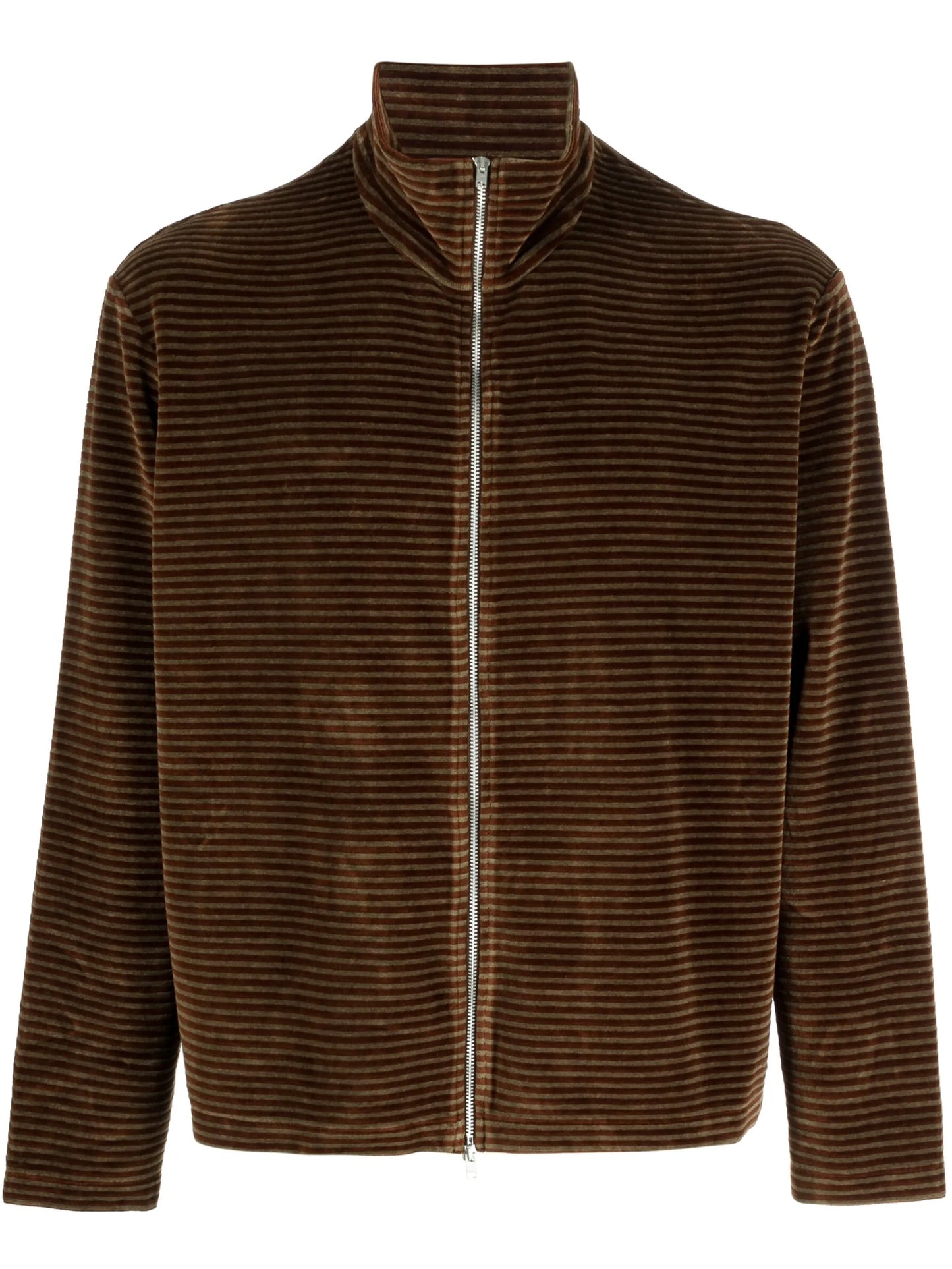 striped zip-up sweatshirt