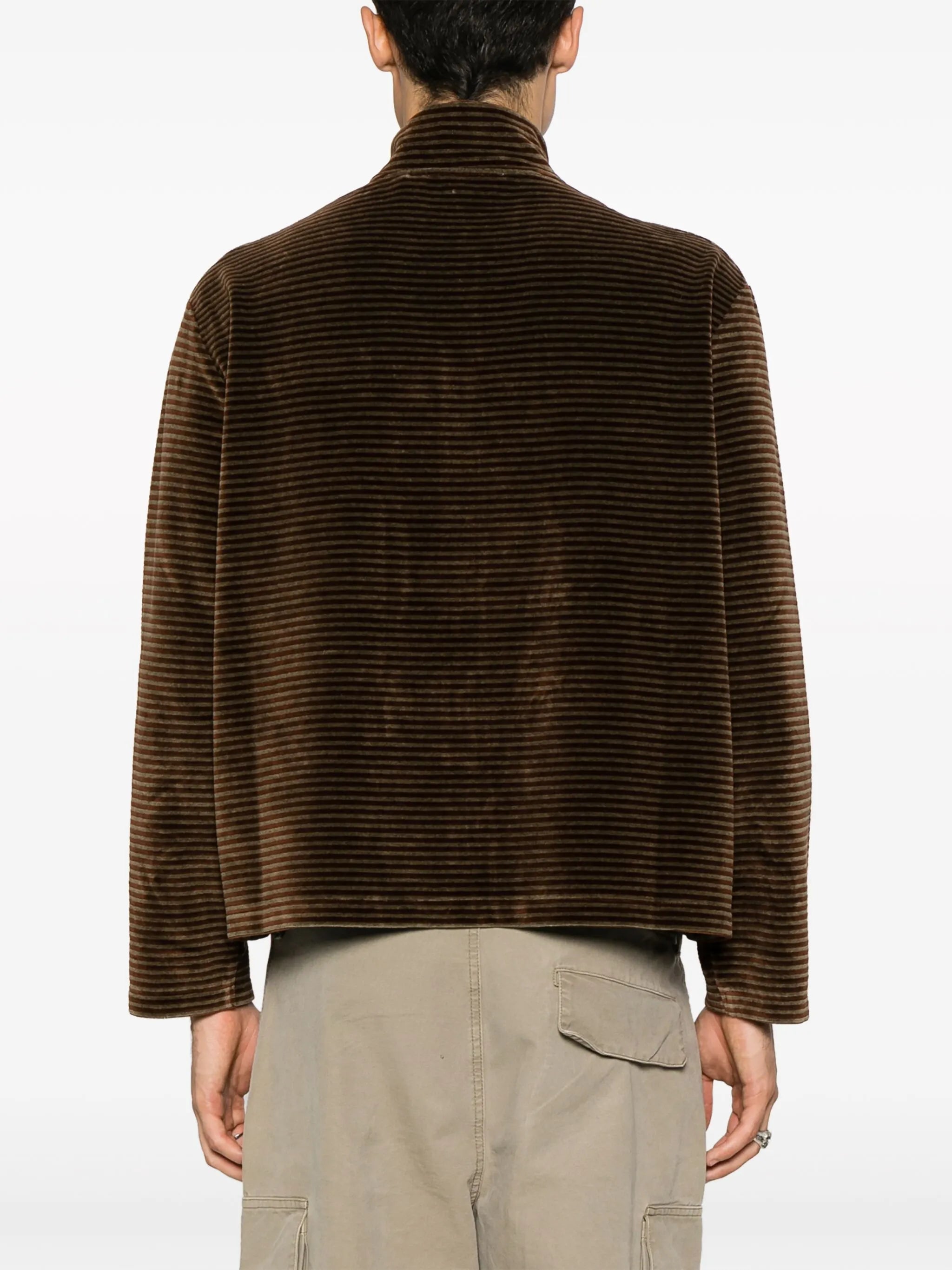 striped zip-up sweatshirt