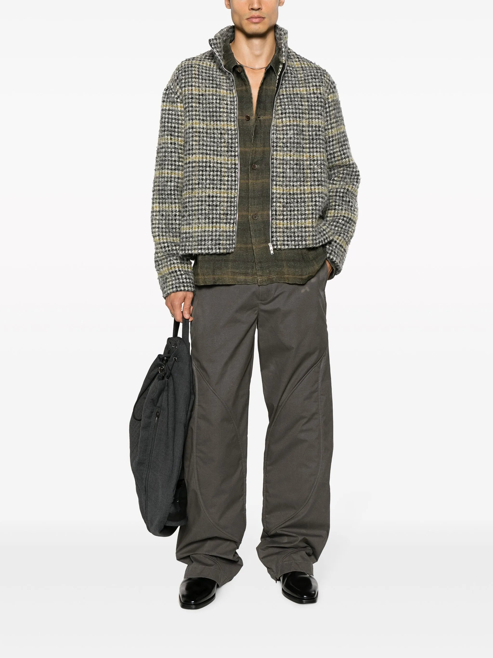 Shrunken houndstooth jacket