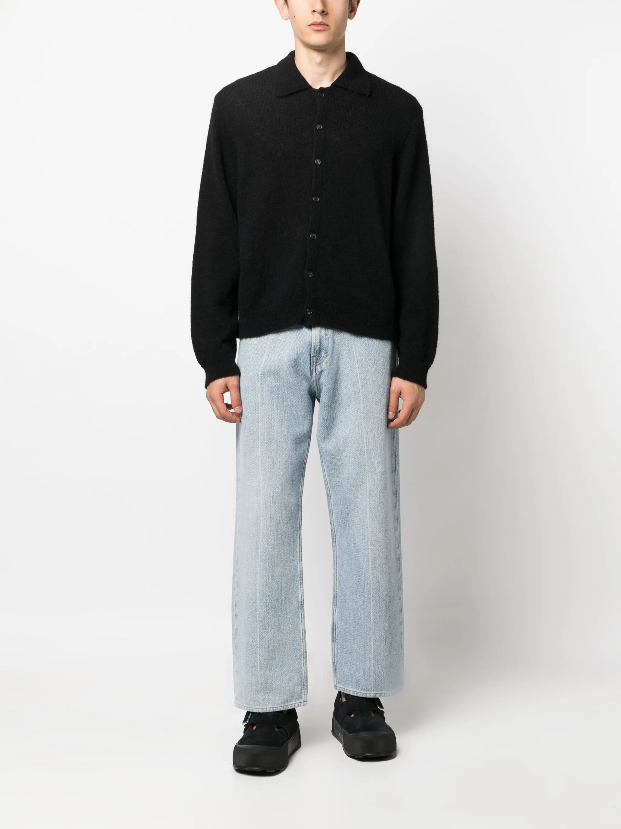 alpaca-blend knitted cardigan