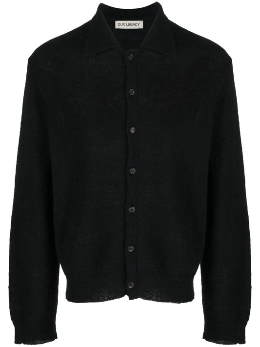 alpaca-blend knitted cardigan