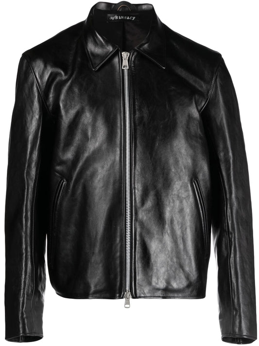 Mini leather zipped jacket
