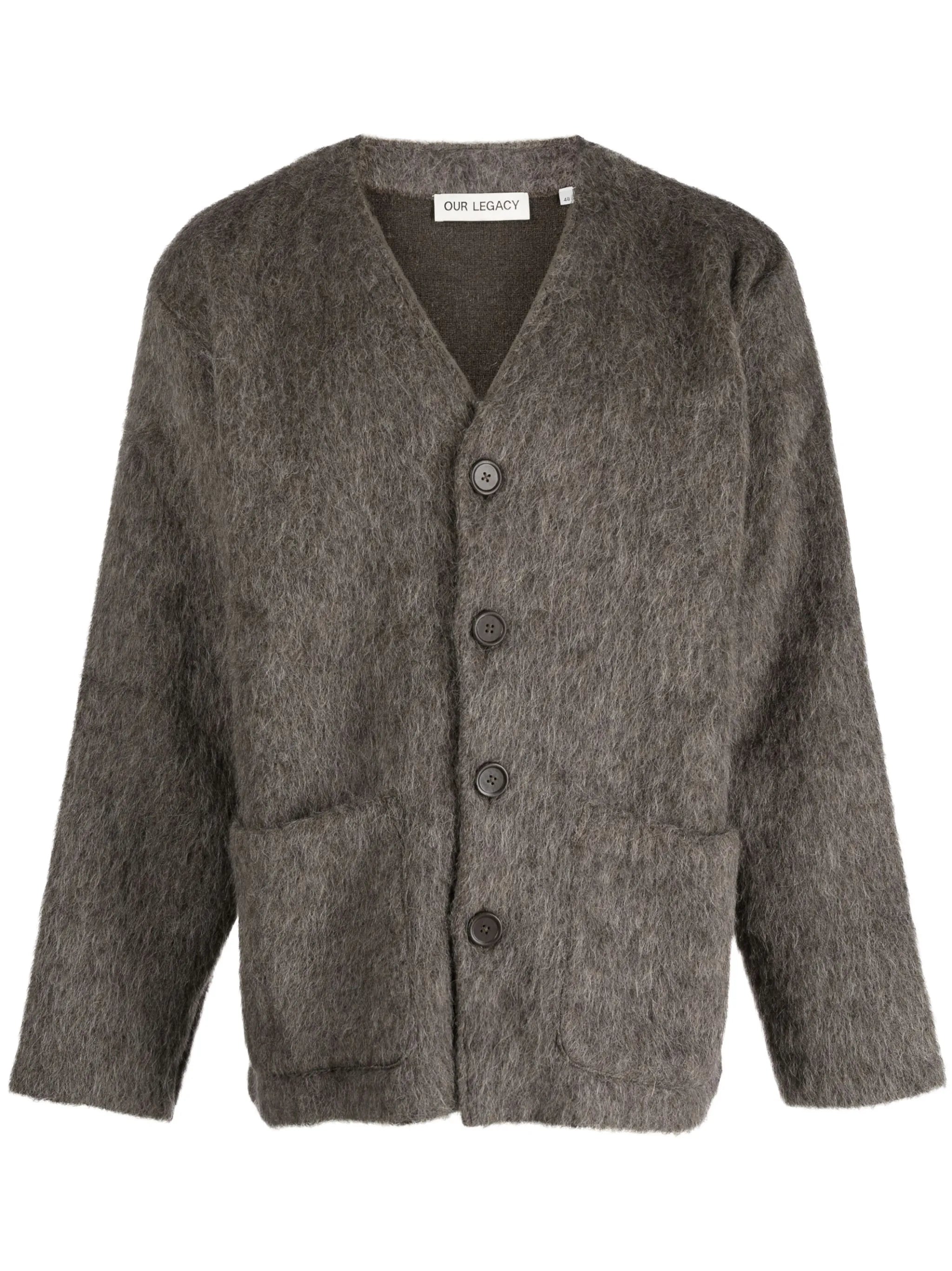 V-neck button-up cardigan