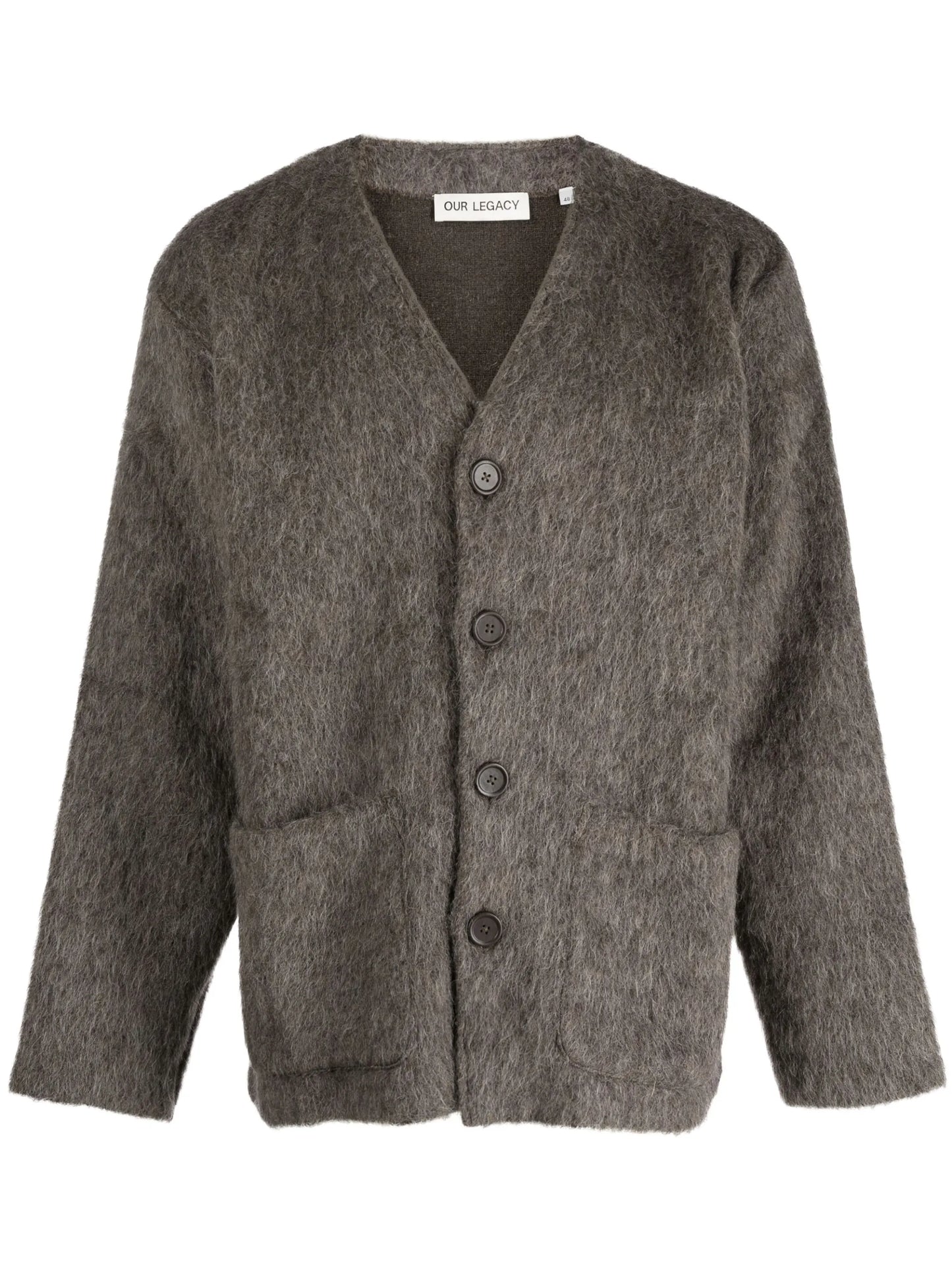 V-neck button-up cardigan