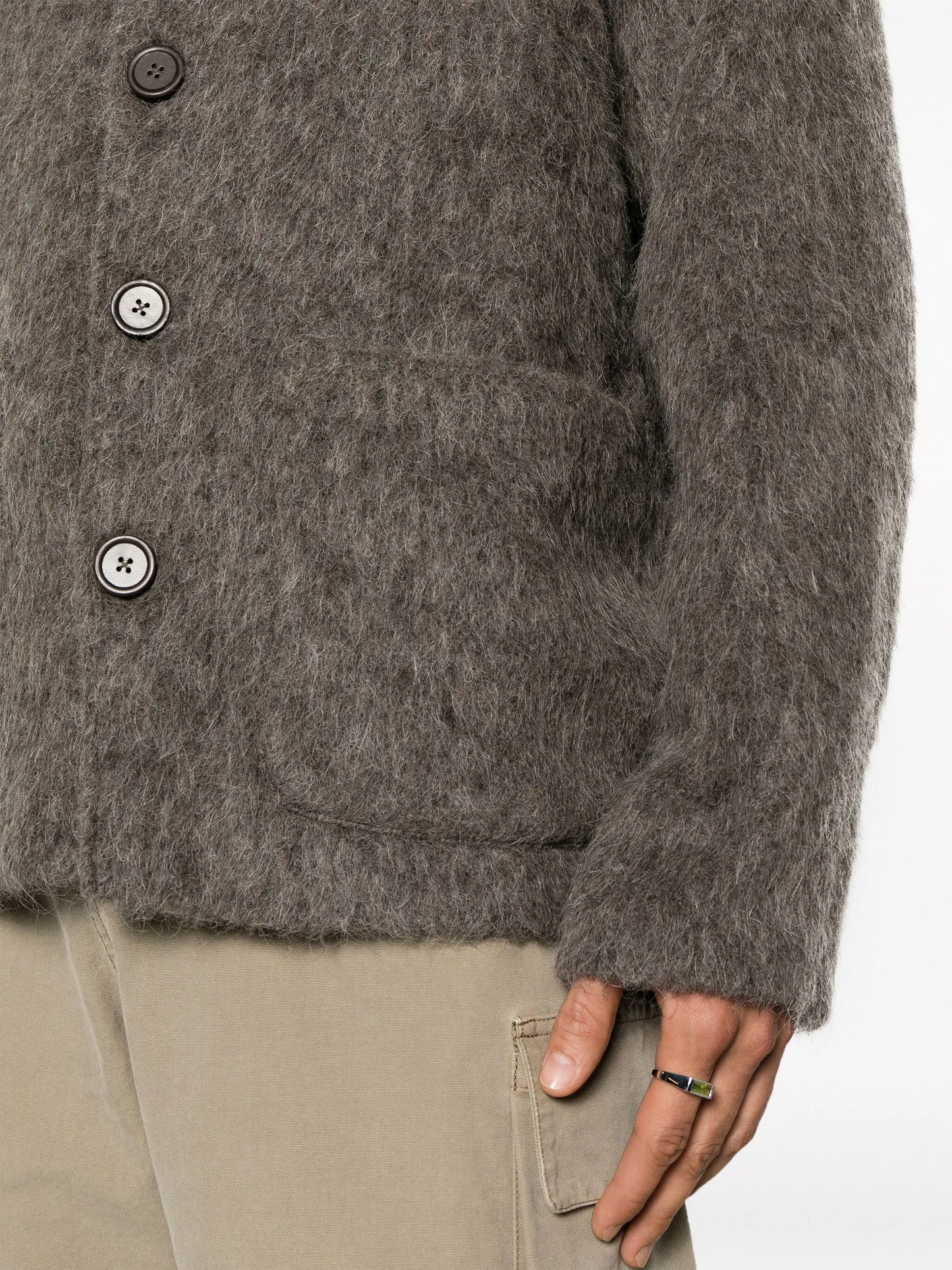 V-neck button-up cardigan