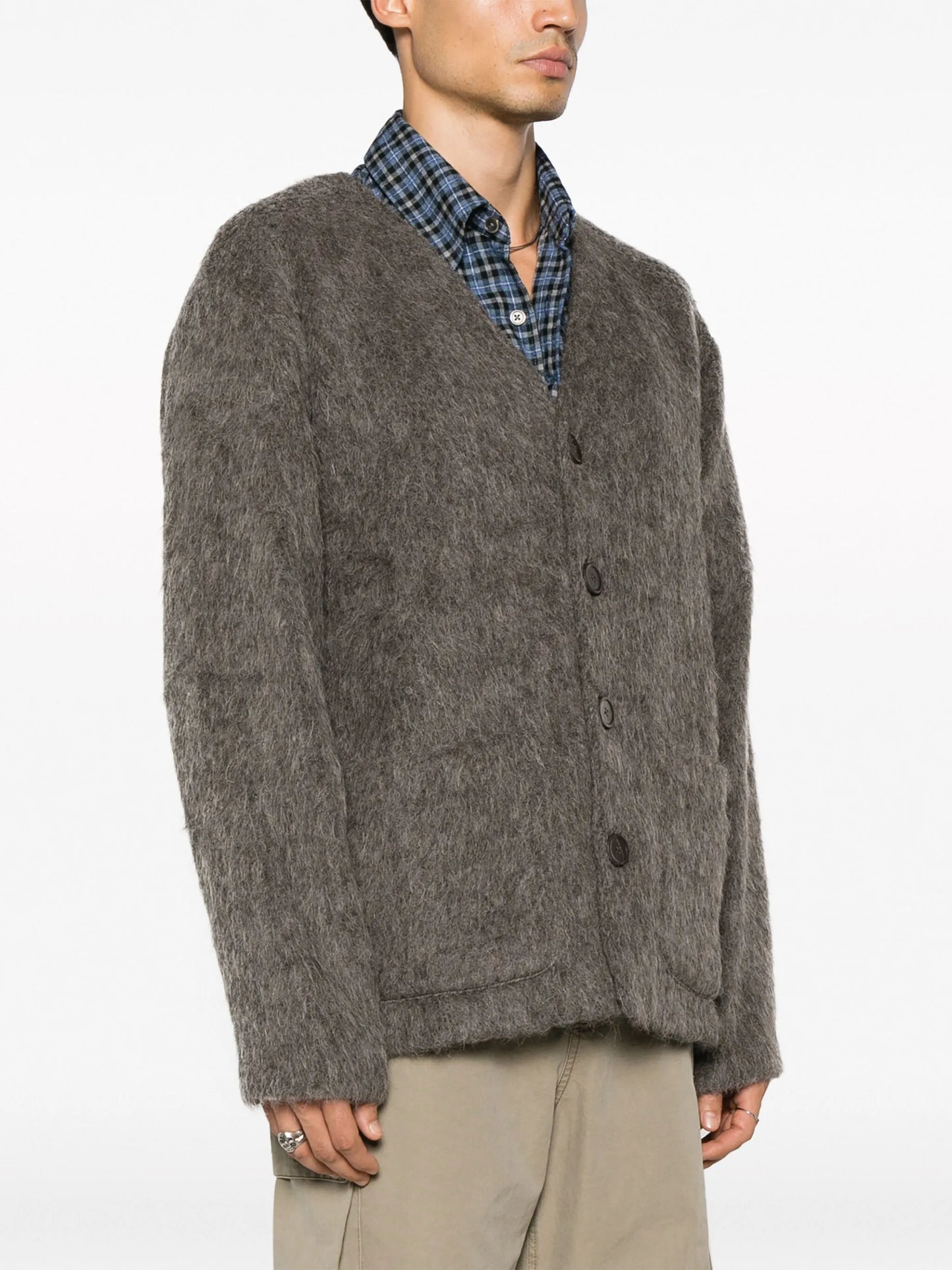 V-neck button-up cardigan