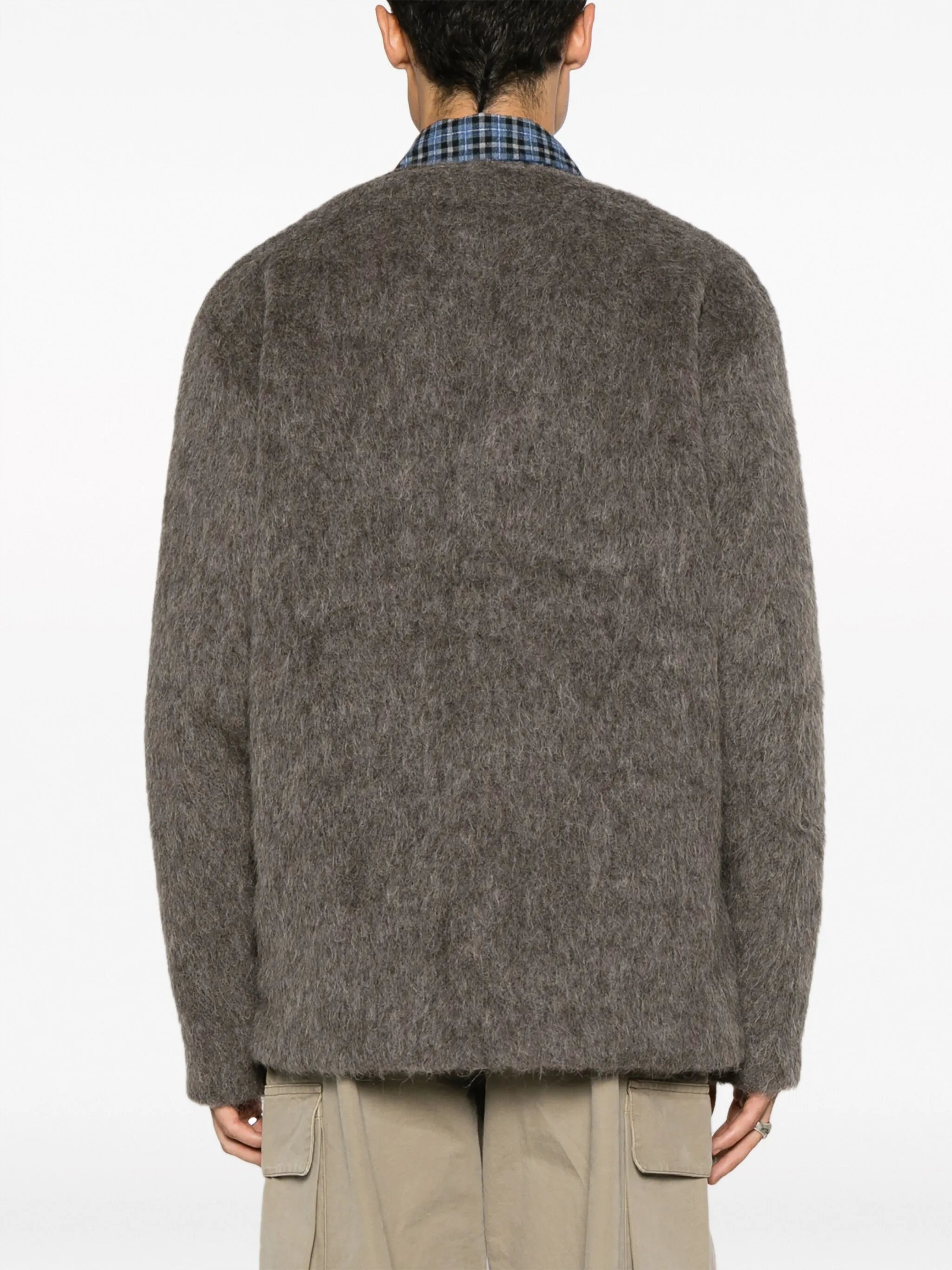 V-neck button-up cardigan