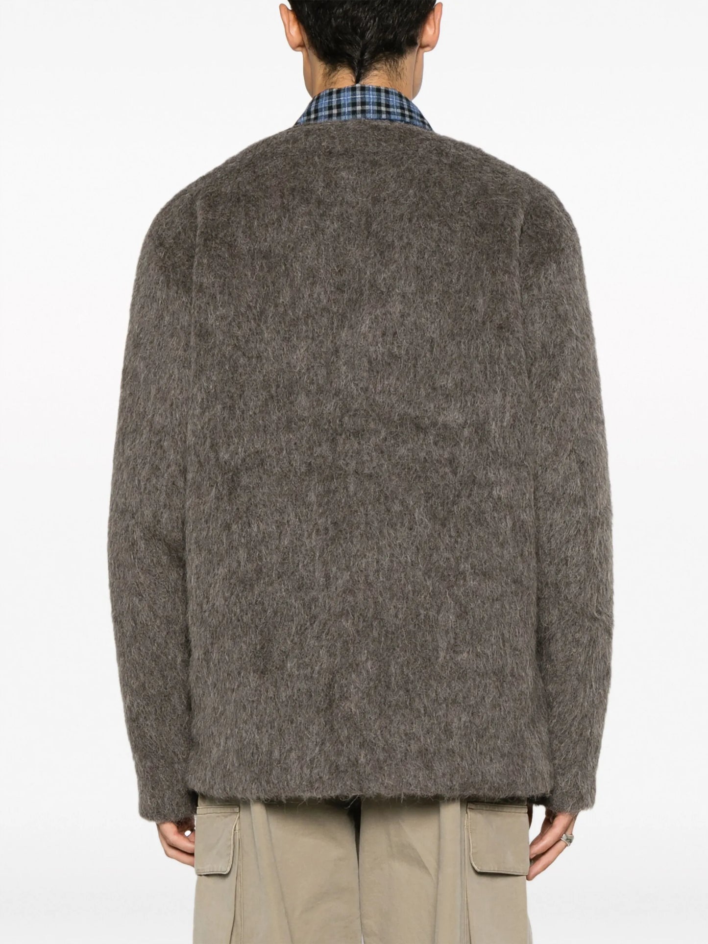 V-neck button-up cardigan
