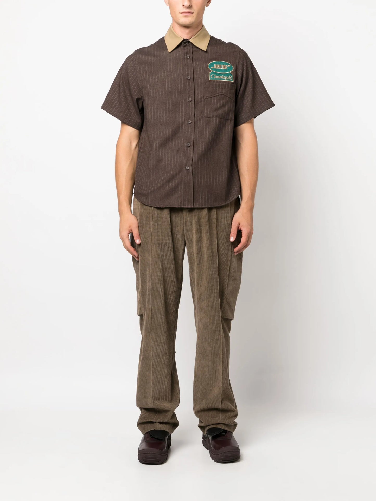 pleat-detailing loose-fit trousers
